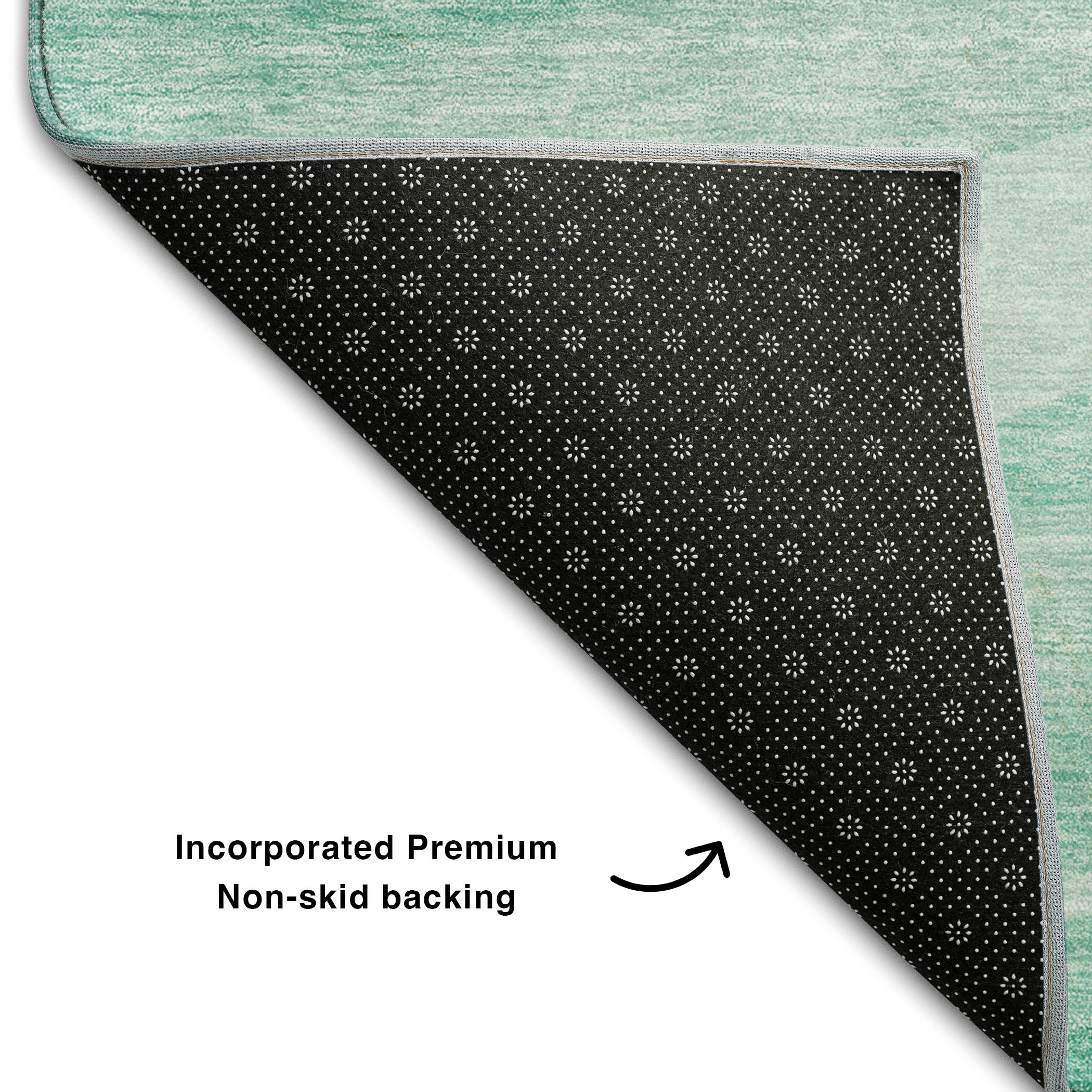 Antigua Machine Washable Transitional Aqua Teal Rug 1'8" x 2'6" #shape_Rectangle