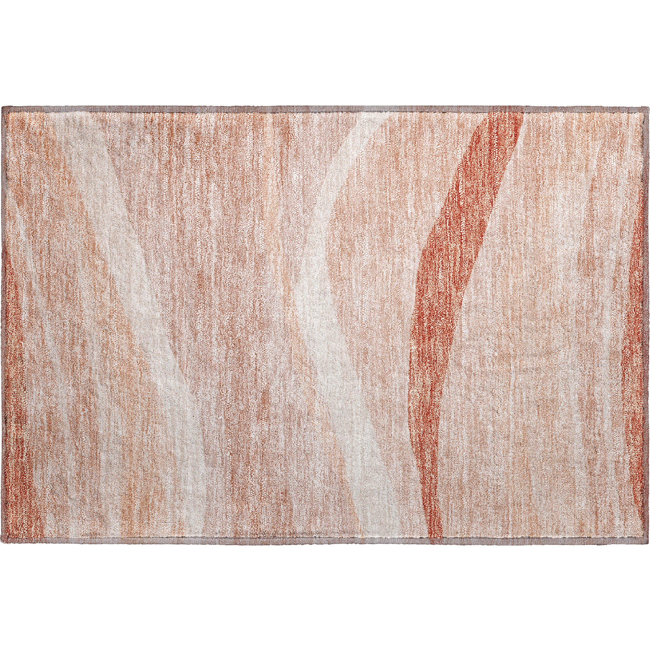 Antigua Machine Washable Transitional Salmon Orange Rug 1'8" x 2'6" #shape_Rectangle