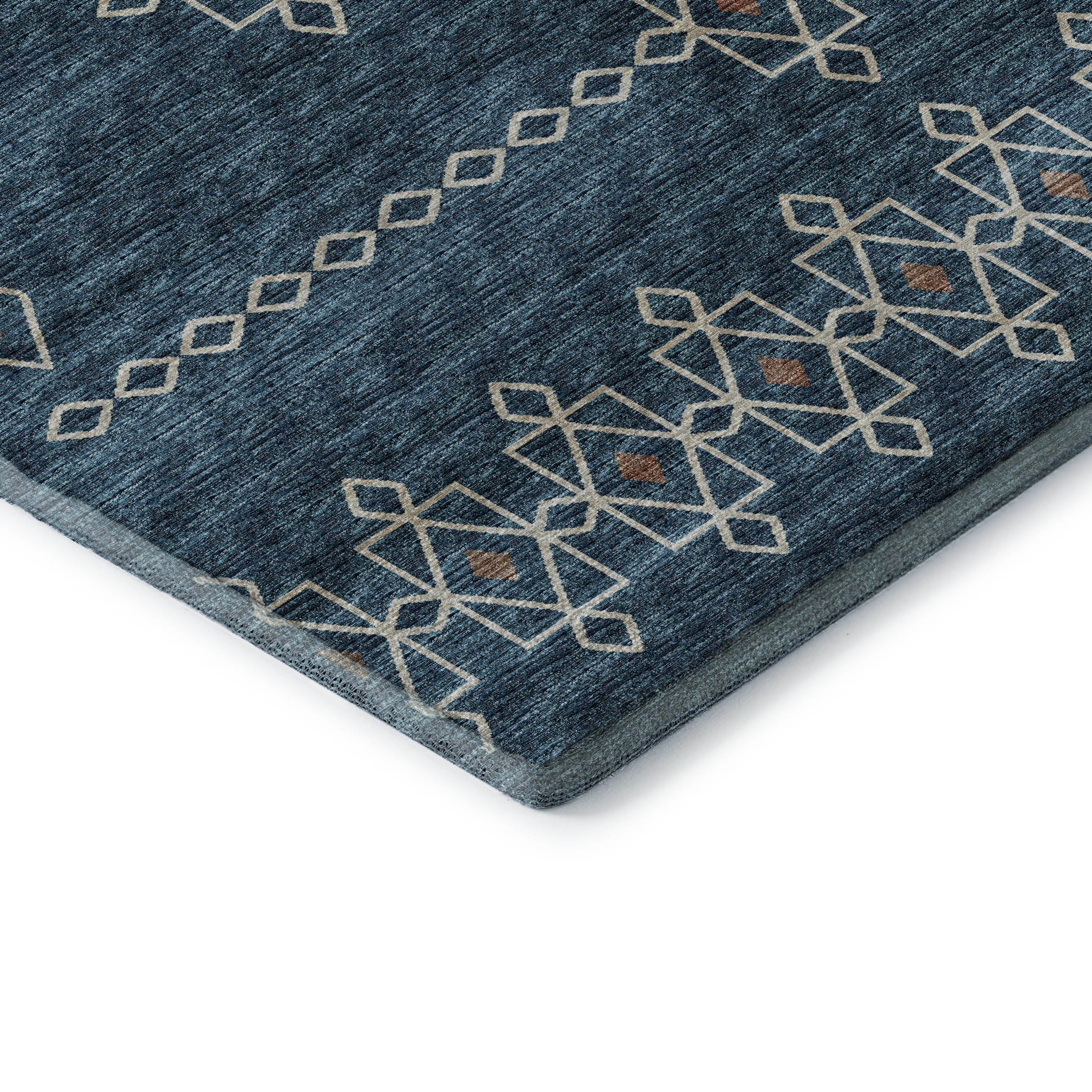 Bergen Machine Washable Transitional Blue Rug 1'8" x 2'6" #shape_Rectangle