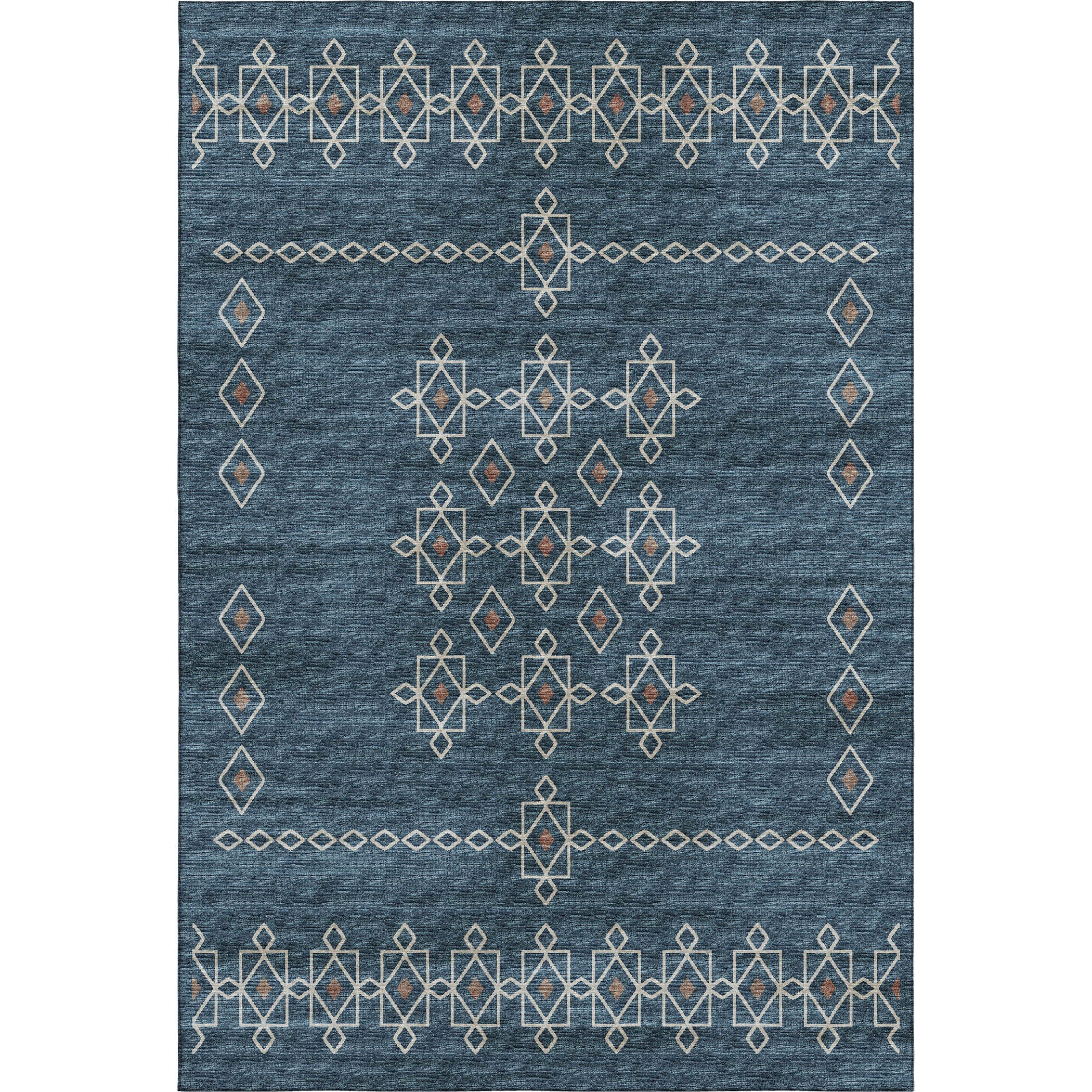 Bergen Machine Washable Transitional Blue Rug 2'6" x 3'10" #shape_Rectangle