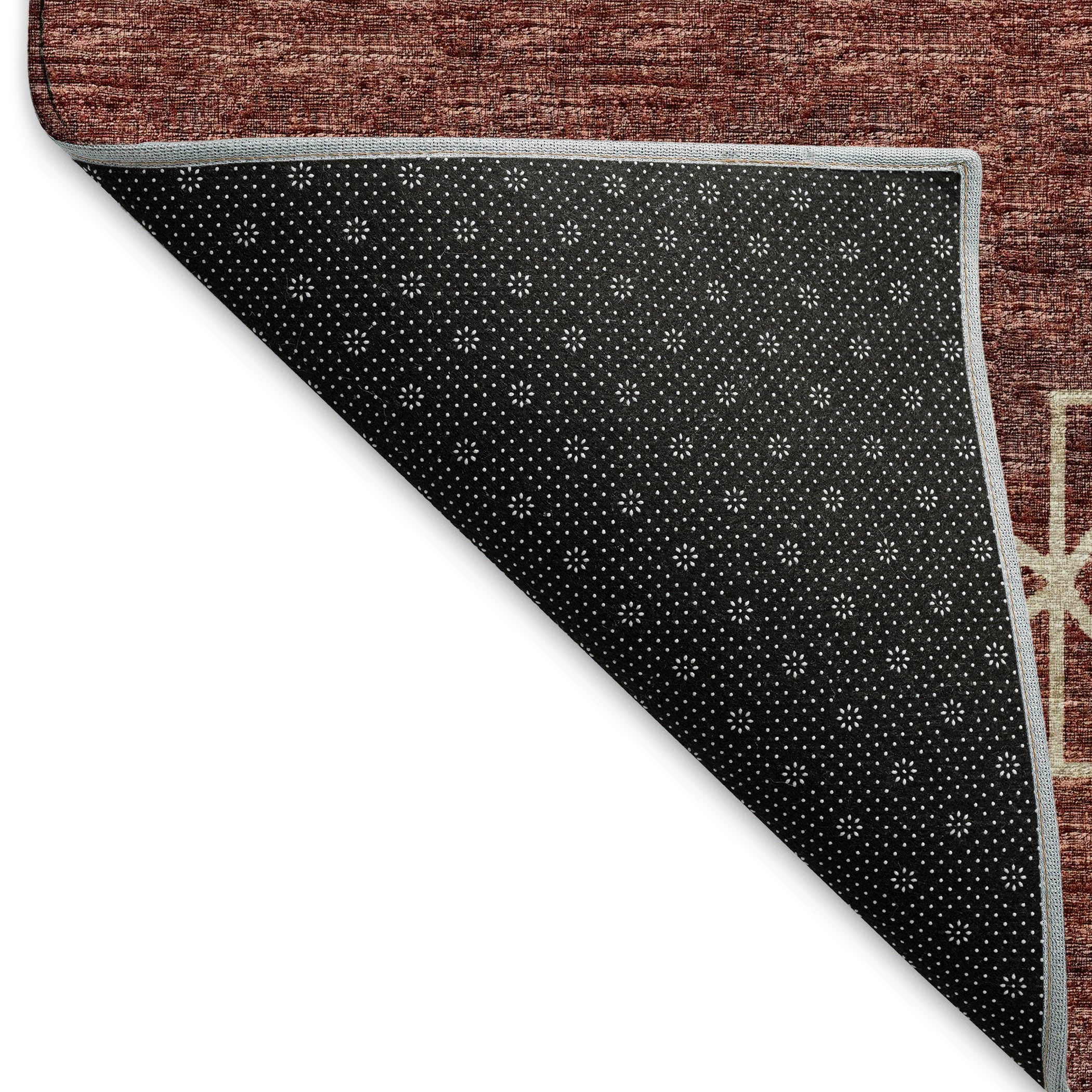 Bergen Machine Washable Transitional Canyon Red Rug 1'8" x 2'6" #shape_Rectangle