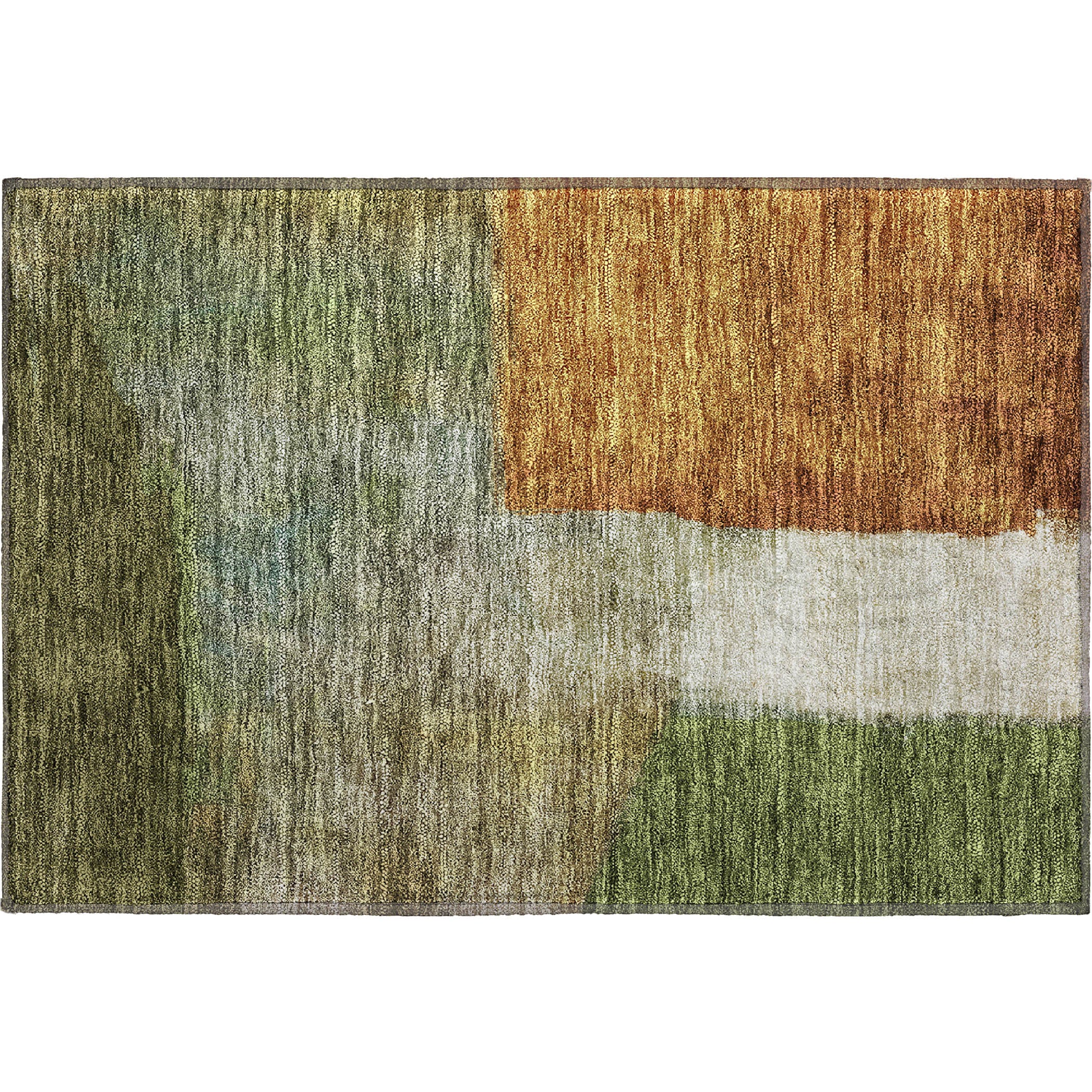 Siena Machine Washable Transitional Green Rug 1'8" x 2'6" #shape_Rectangle