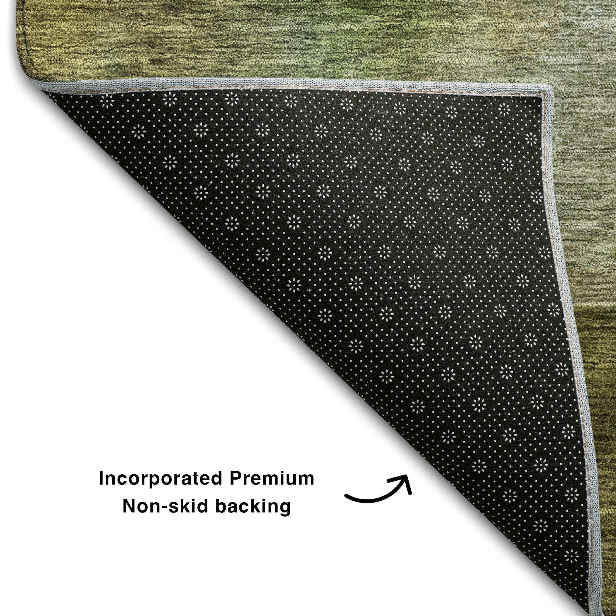Siena Machine Washable Transitional Green Rug 1'8" x 2'6" #shape_Rectangle