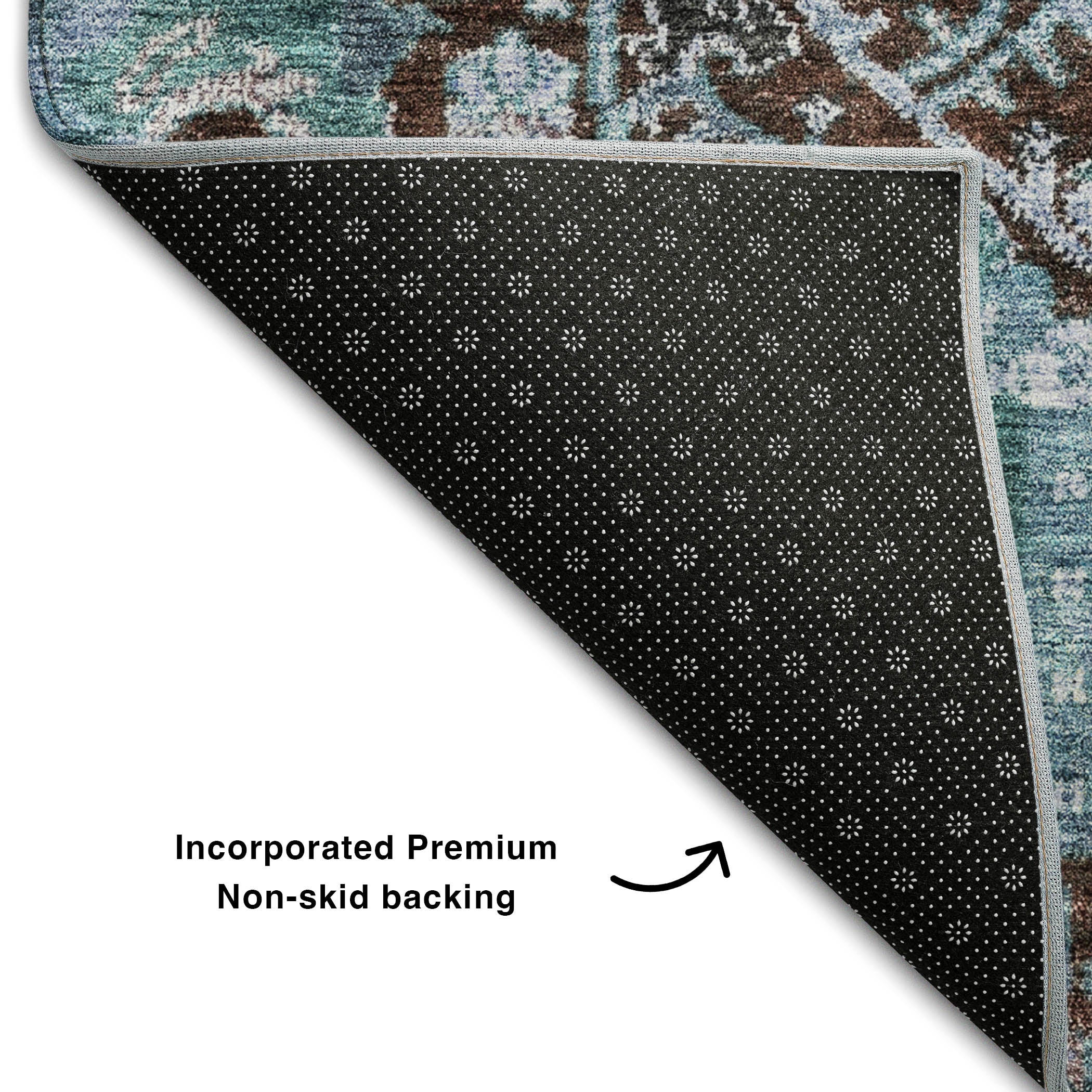 Salzburg Machine Washable Traditional Chocolate Brown Rug 1'8" x 2'6" #shape_Rectangle