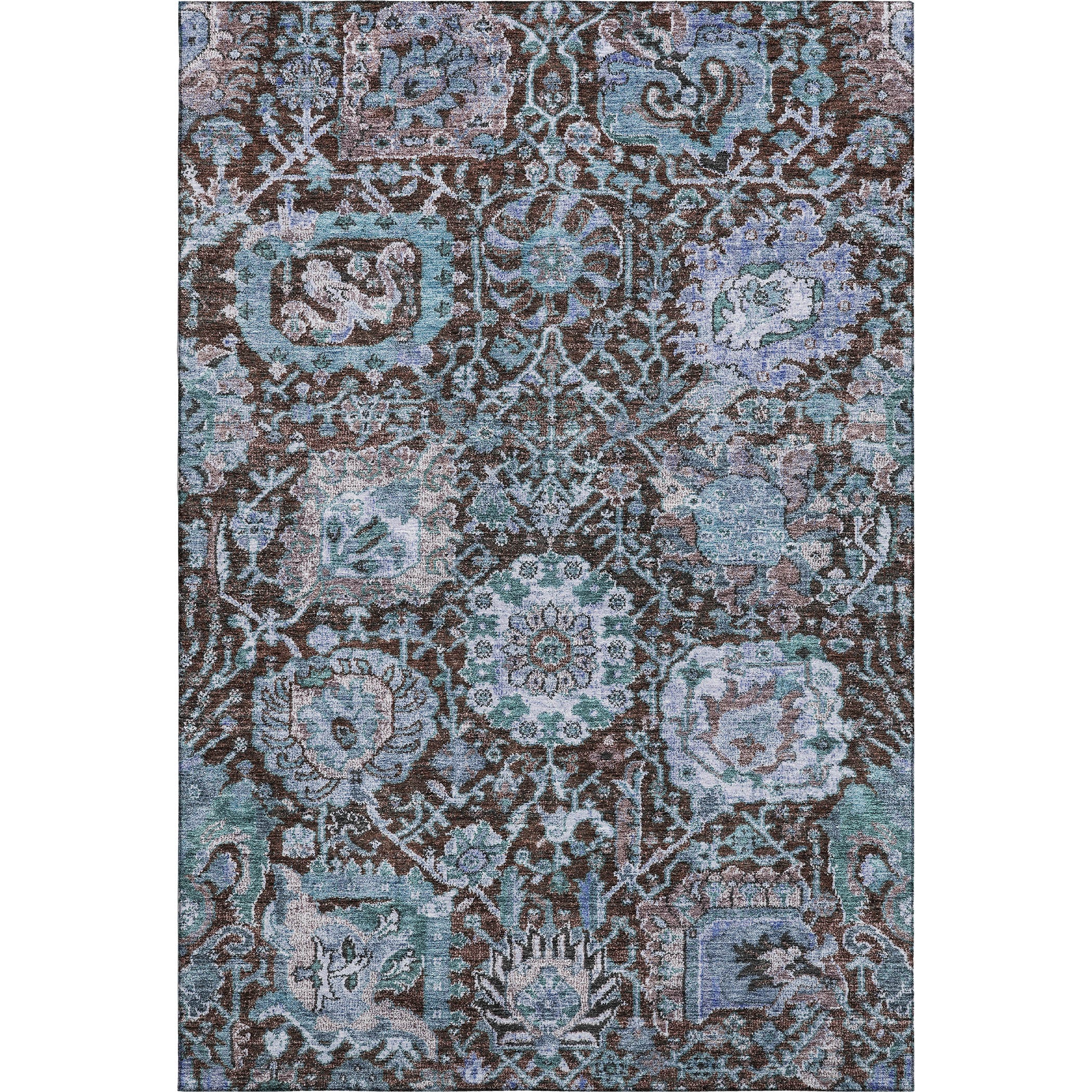 Salzburg Machine Washable Traditional Chocolate Brown Rug 2'6" x 3'10" #shape_Rectangle