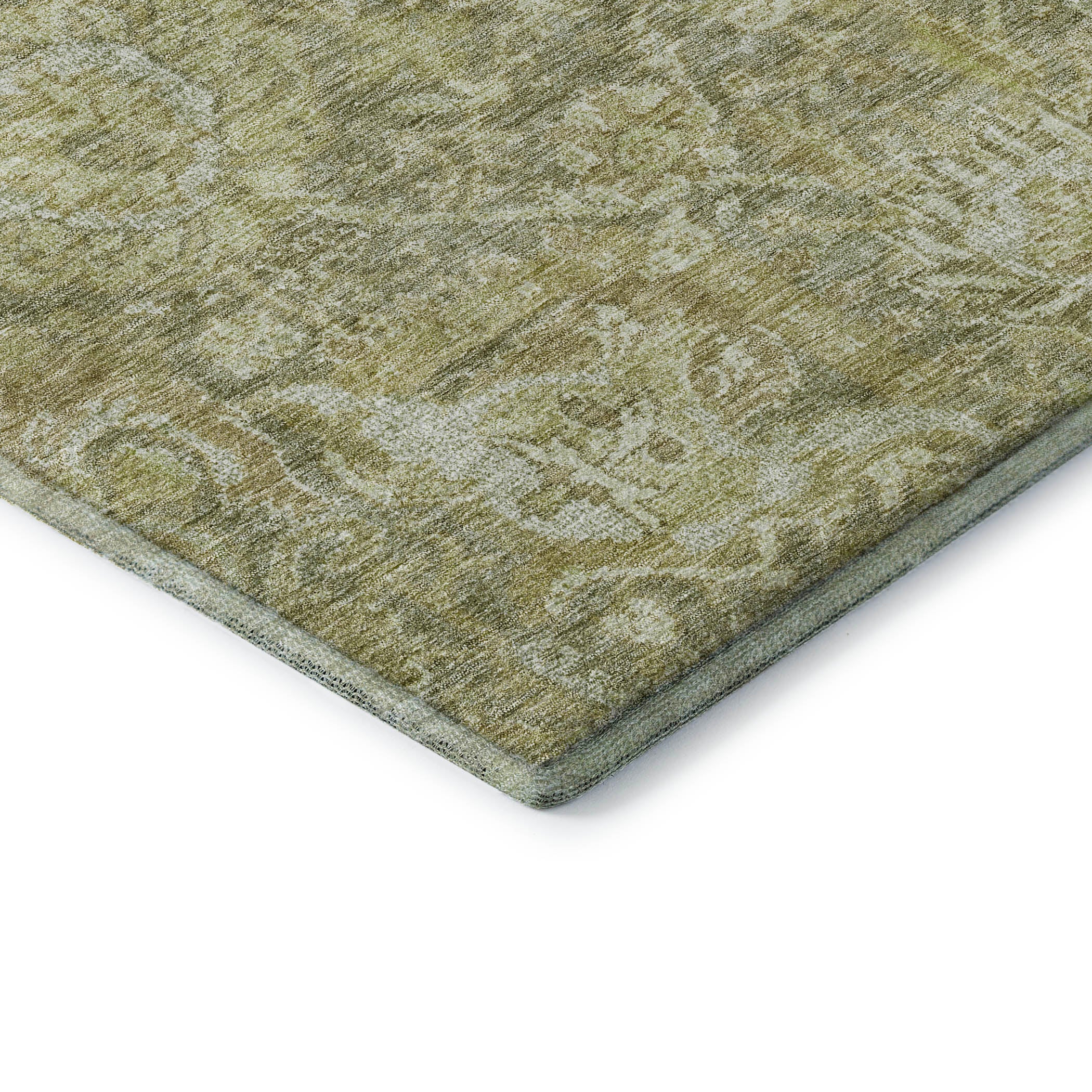 Salzburg Machine Washable Traditional Sage Green Rug 1'8" x 2'6" #shape_Rectangle