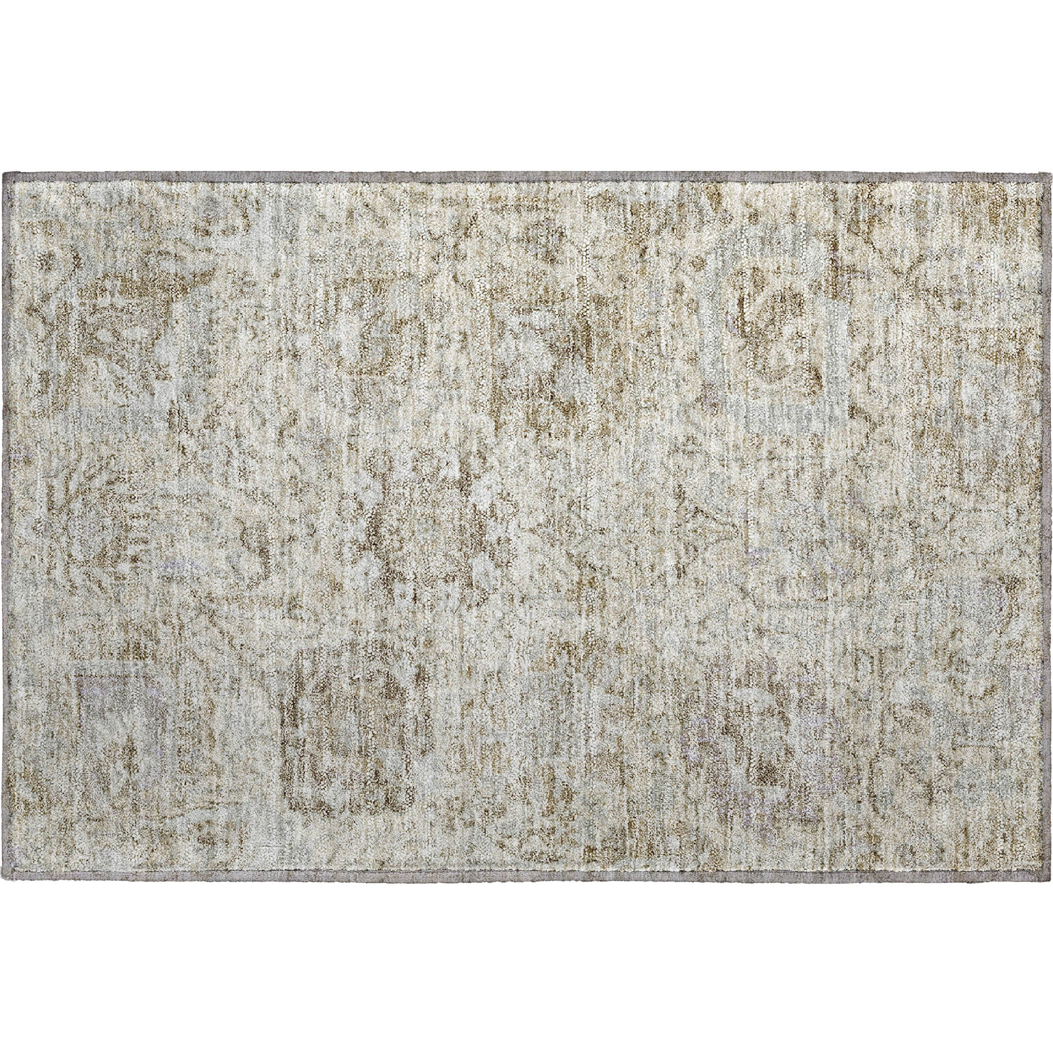 Colombo Machine Washable Traditional Ivory Rug 1'8" x 2'6" #shape_Rectangle