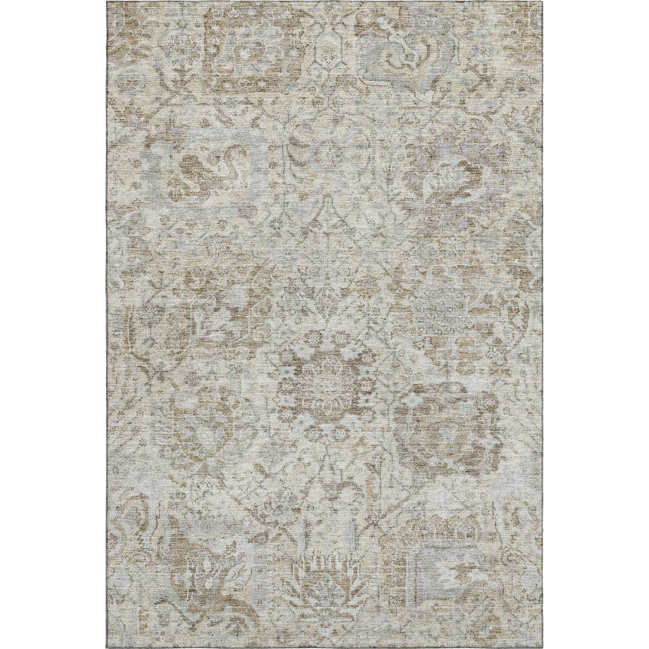 Colombo Machine Washable Traditional Ivory Rug 2'6" x 3'10" #shape_Rectangle