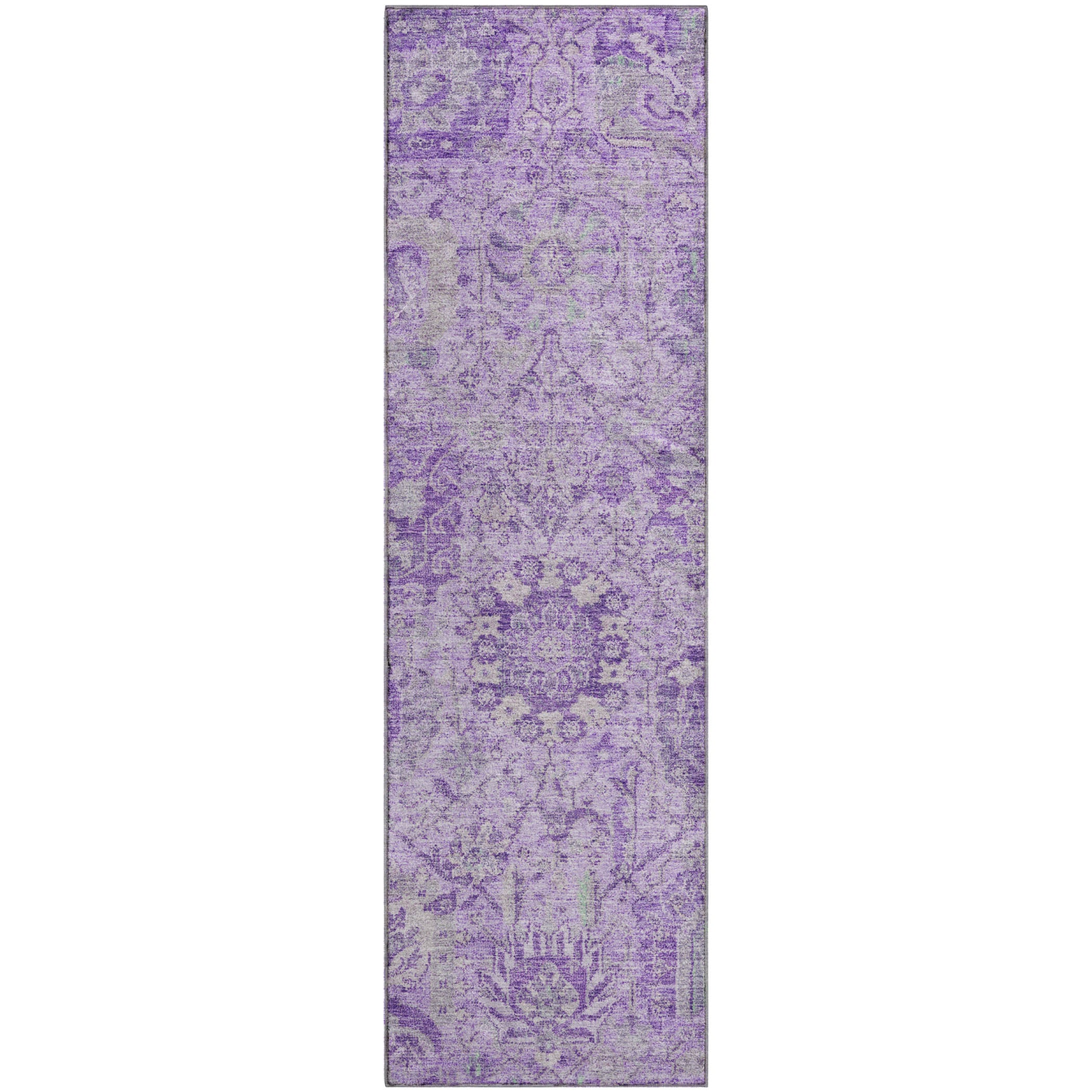 Colombo Machine Washable Traditional Lavender Purple Rug 2'3" x 7'6" #shape_Runner