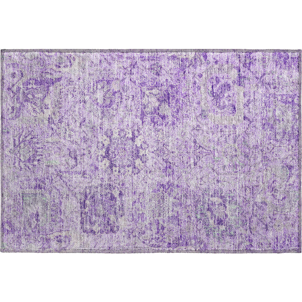 Colombo Machine Washable Traditional Lavender Purple Rug 1'8" x 2'6"