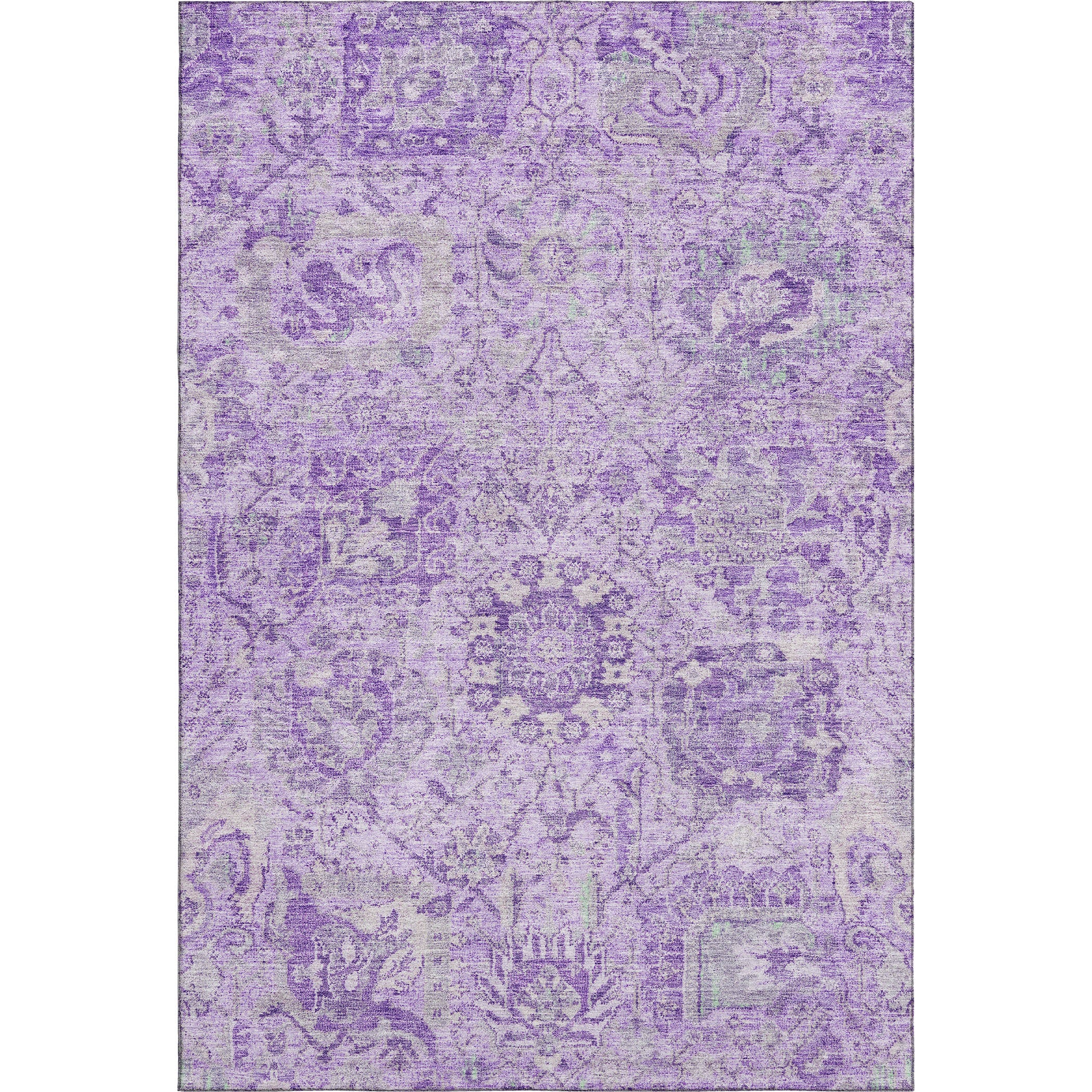 Colombo Machine Washable Traditional Lavender Purple Rug 2'6" x 3'10" #shape_Rectangle