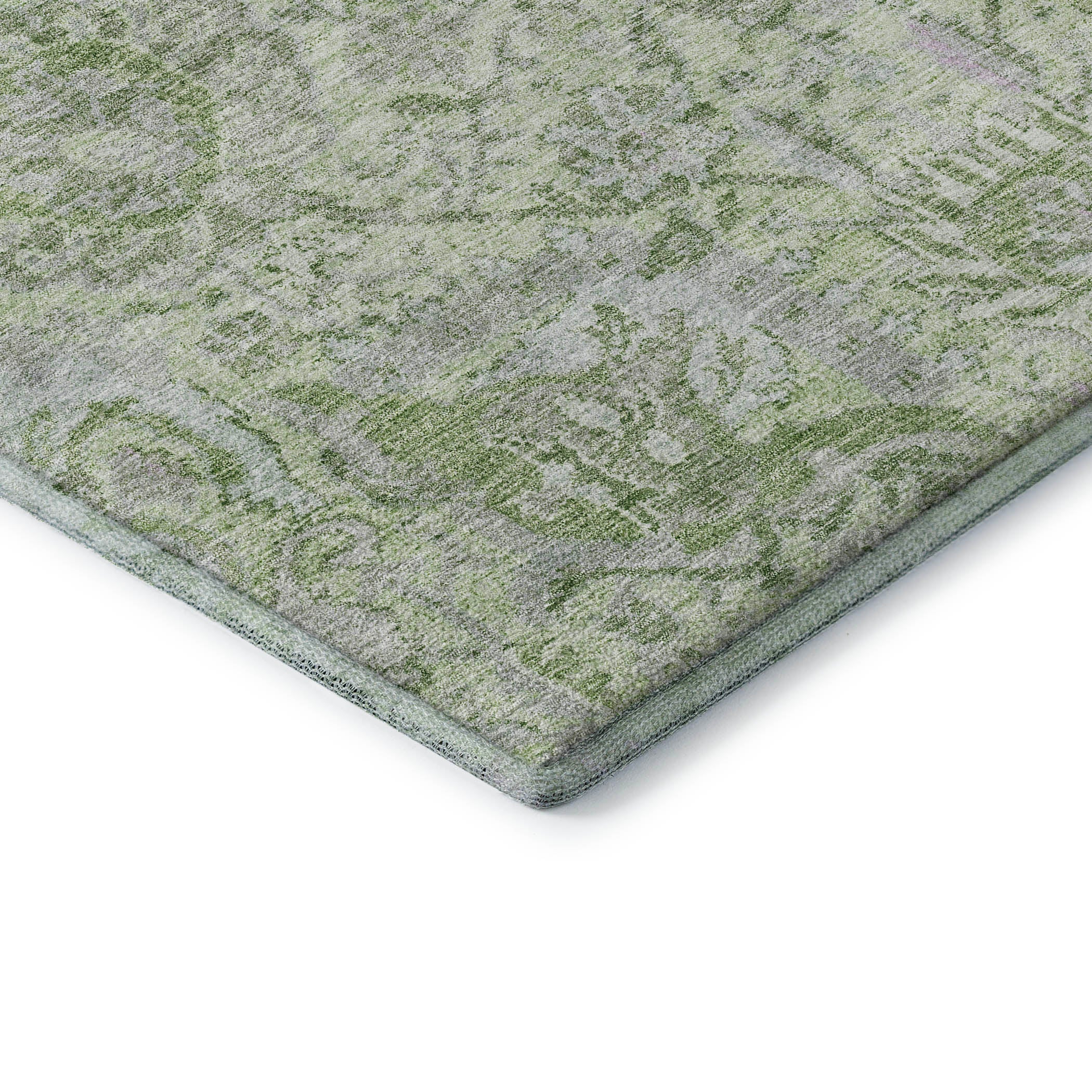 Colombo Machine Washable Traditional Mint Green Rug 1'8" x 2'6" #shape_Rectangle
