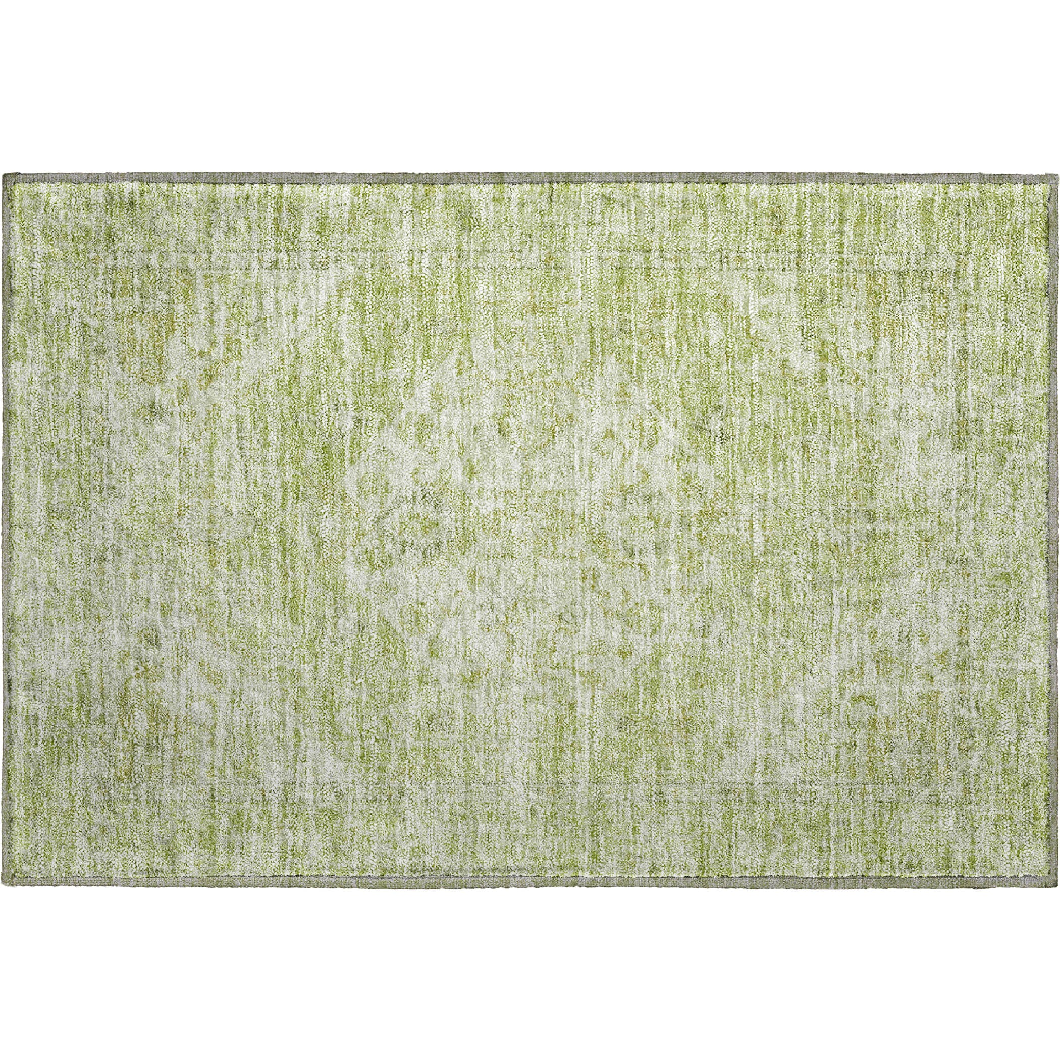 Porto Machine Washable Traditional Sage Green Rug 1'8" x 2'6" #shape_Rectangle