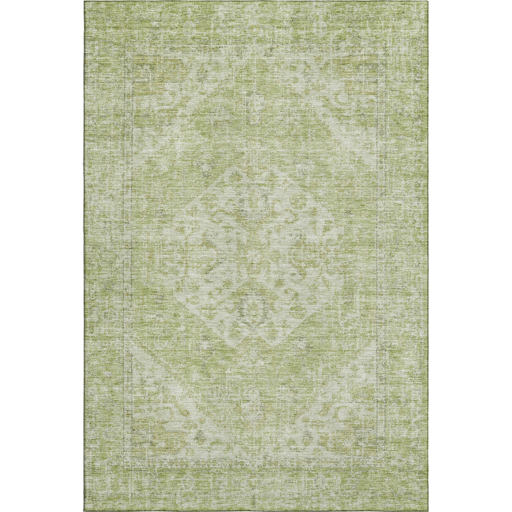 Porto Machine Washable Traditional Sage Green Rug 2'6" x 3'10" #shape_Rectangle