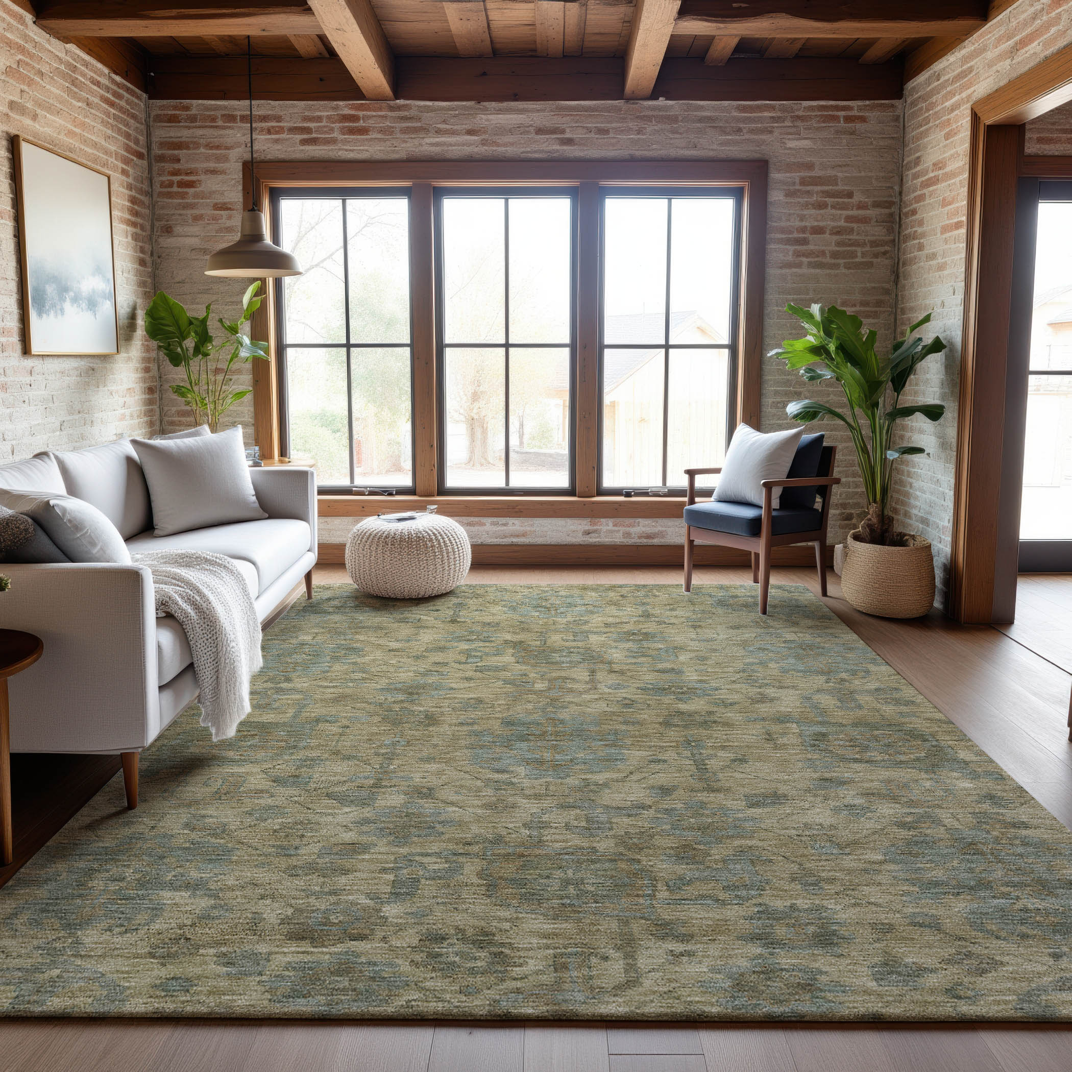 Kotor Machine Washable Traditional Beige Brown Rug 2'6" x 3'10" #shape_Rectangle