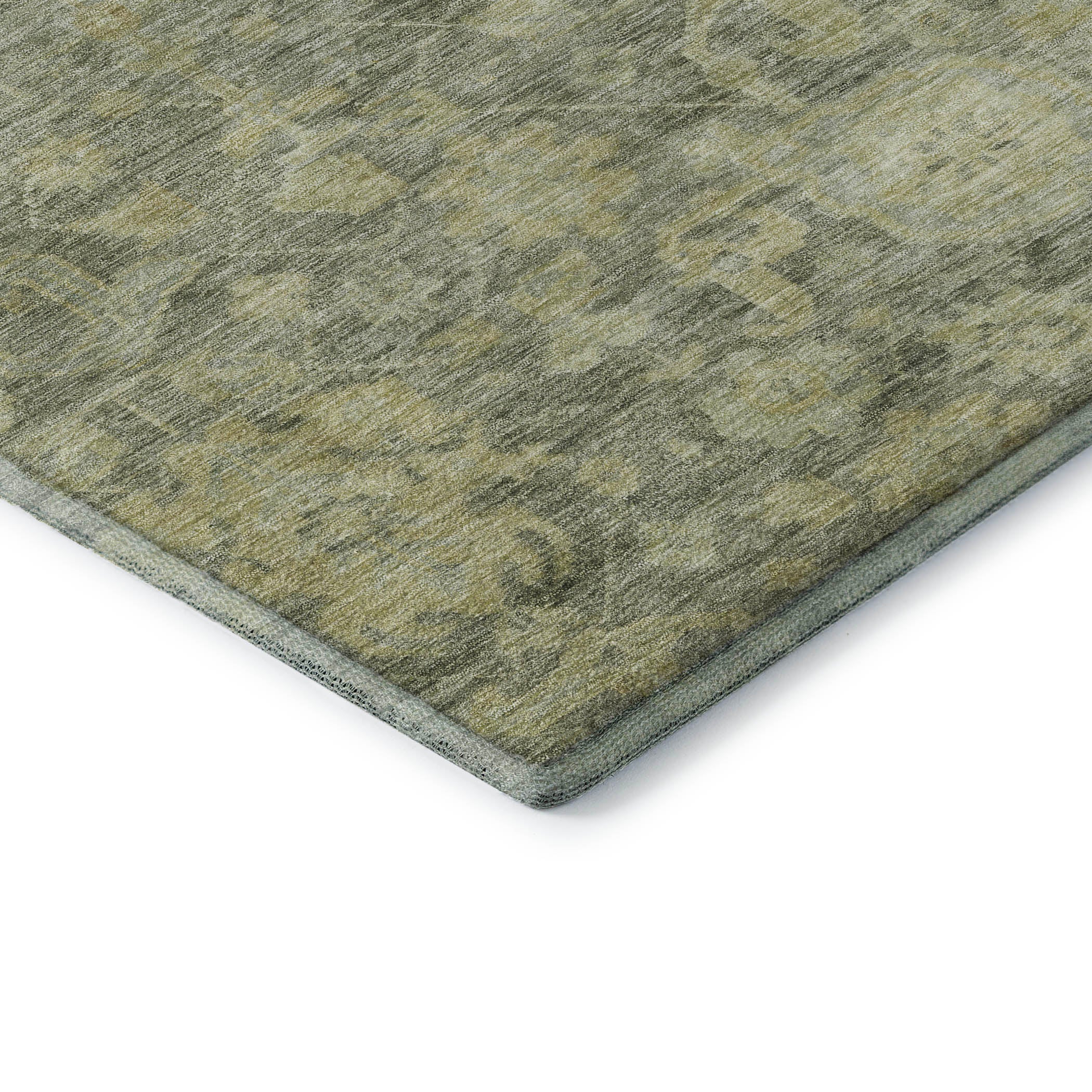 Kotor Machine Washable Traditional Sage Green Rug 1'8" x 2'6" #shape_Rectangle