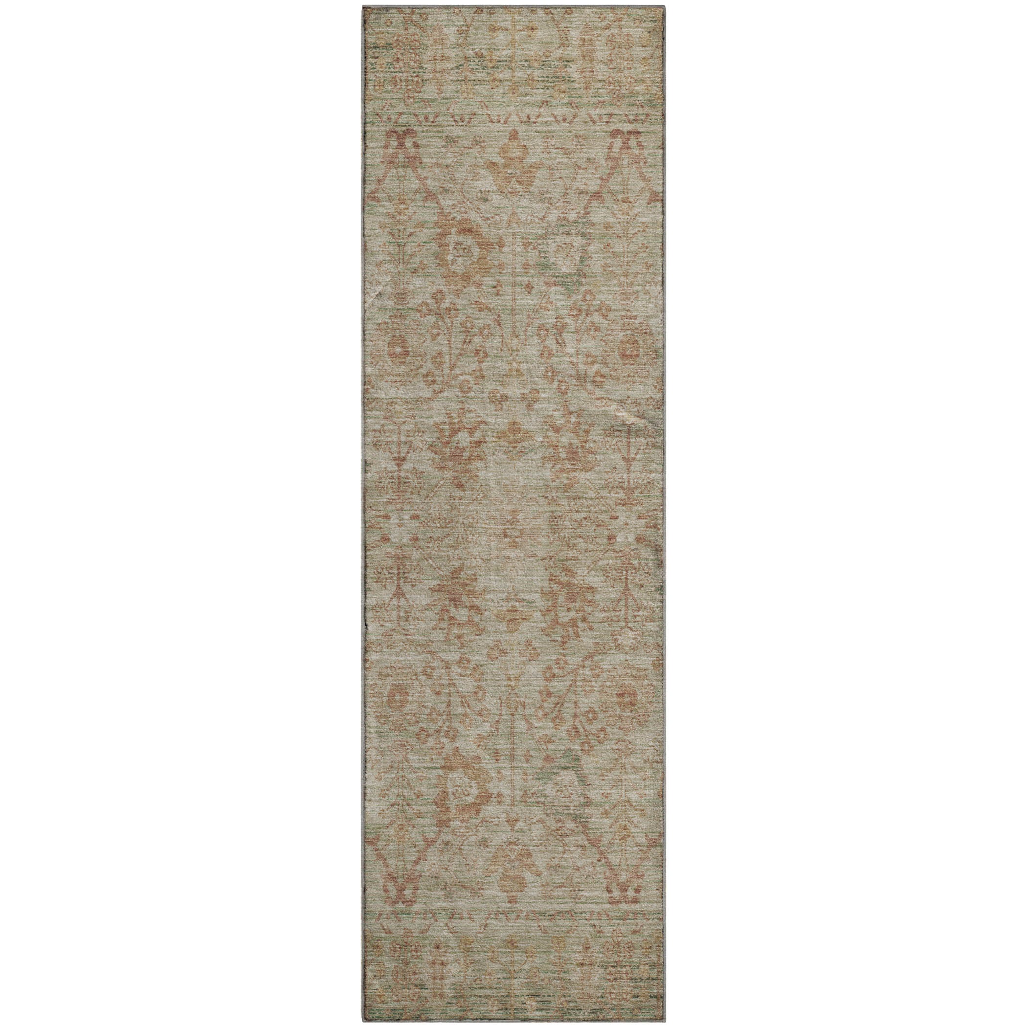 Marrakech Machine Washable Traditional Beige Brown Rug 2'3" x 7'6" #shape_Runner