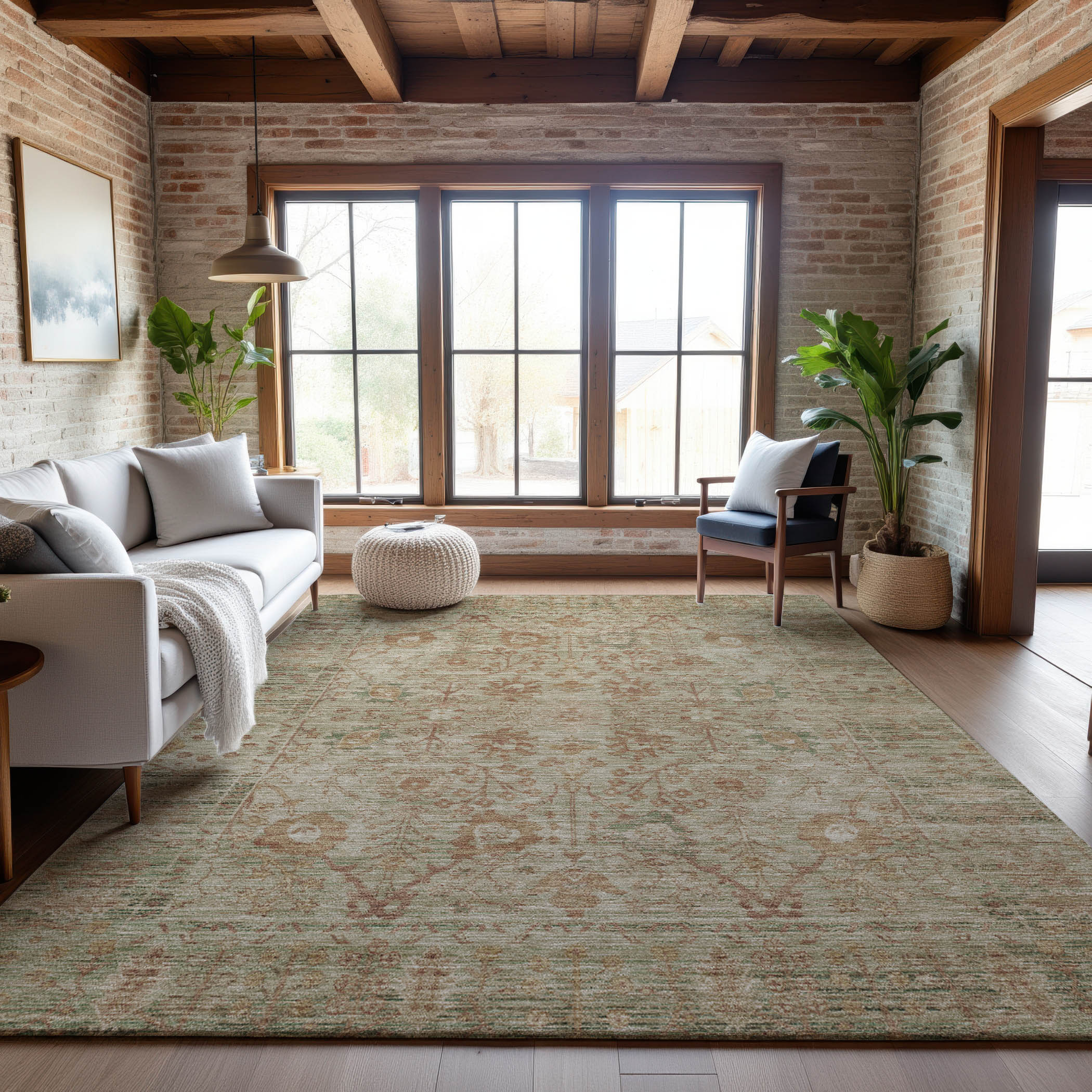 Marrakech Machine Washable Traditional Beige Brown Rug 2'6" x 3'10" #shape_Rectangle