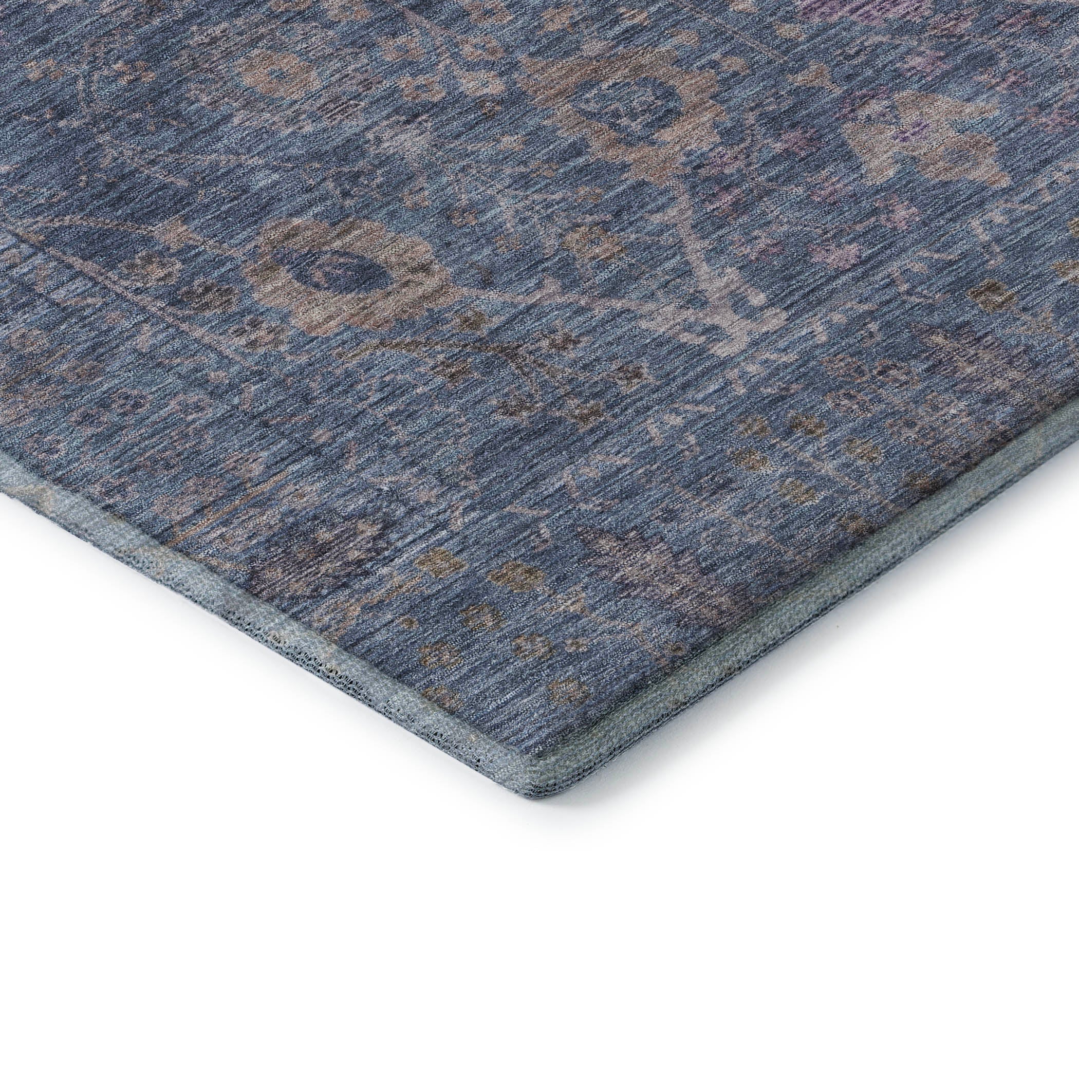 Marrakech Machine Washable Traditional Blue Rug 1'8" x 2'6" #shape_Rectangle