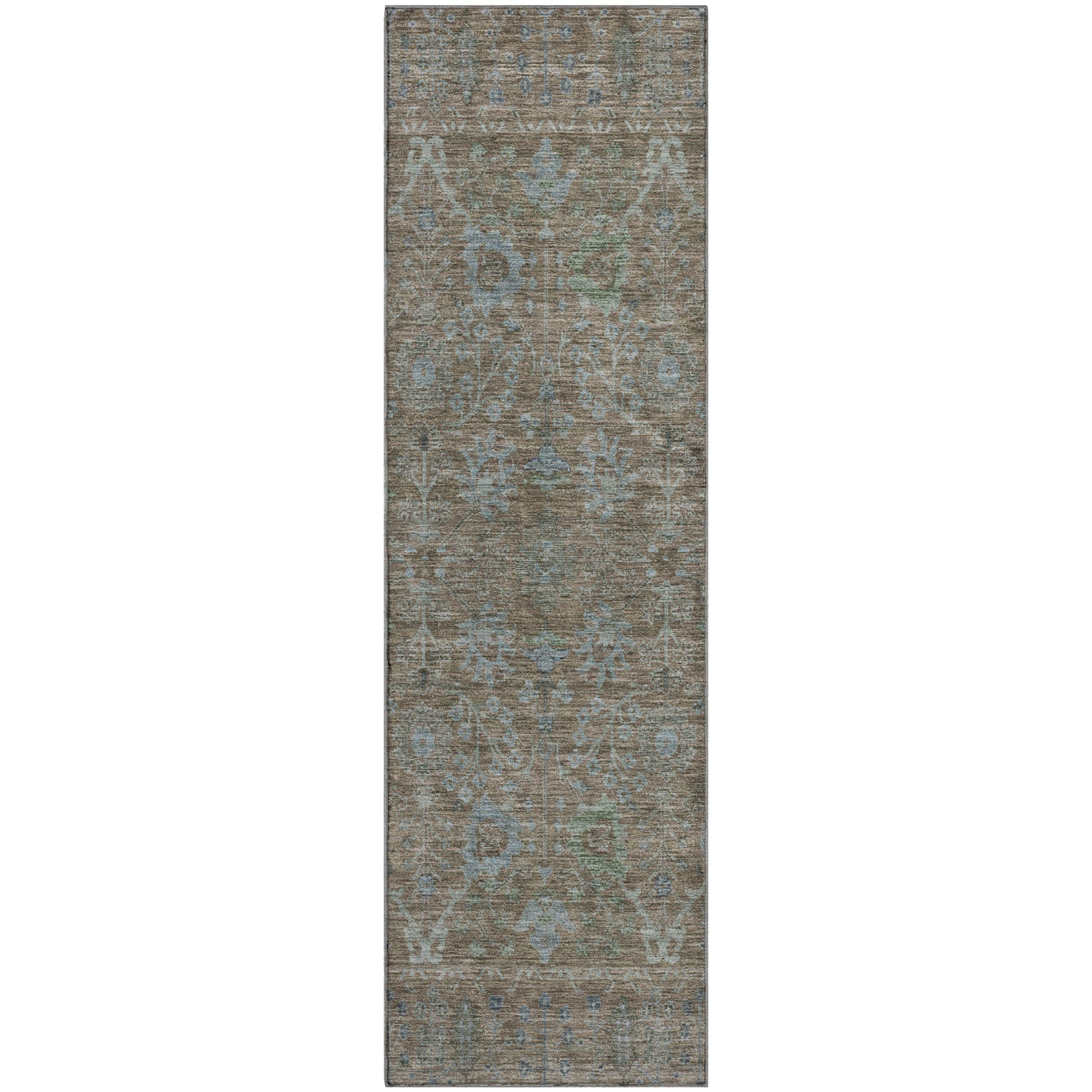 Marrakech Machine Washable Traditional Brown Rug 2'3" x 7'6" #shape_Runner