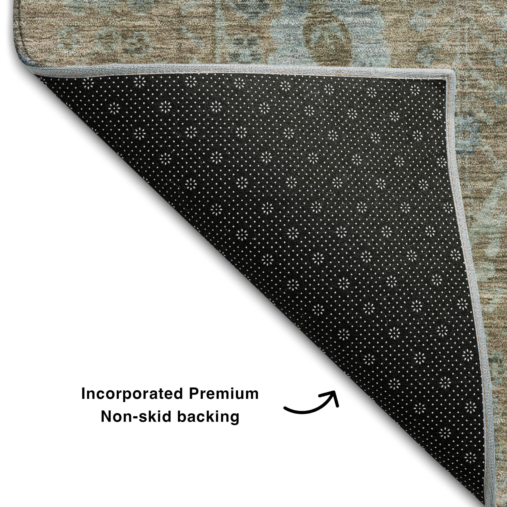 Marrakech Machine Washable Traditional Brown Rug 1'8" x 2'6" #shape_Rectangle