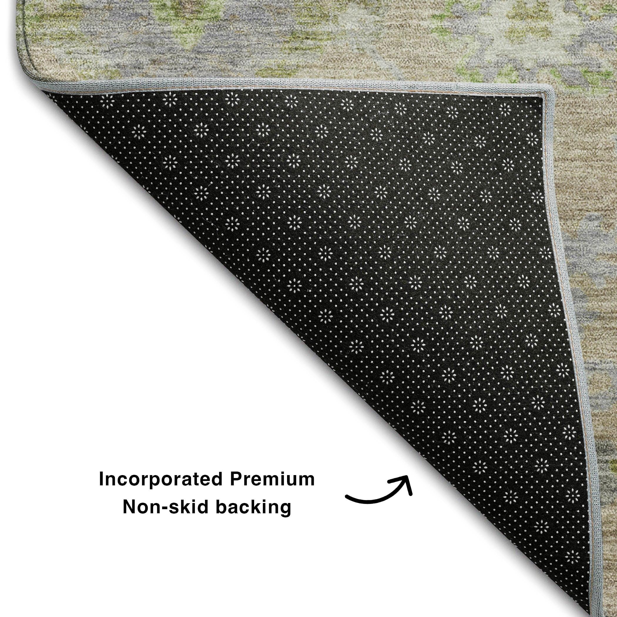 Prague Machine Washable Traditional Beige Brown Rug 1'8" x 2'6" #shape_Rectangle