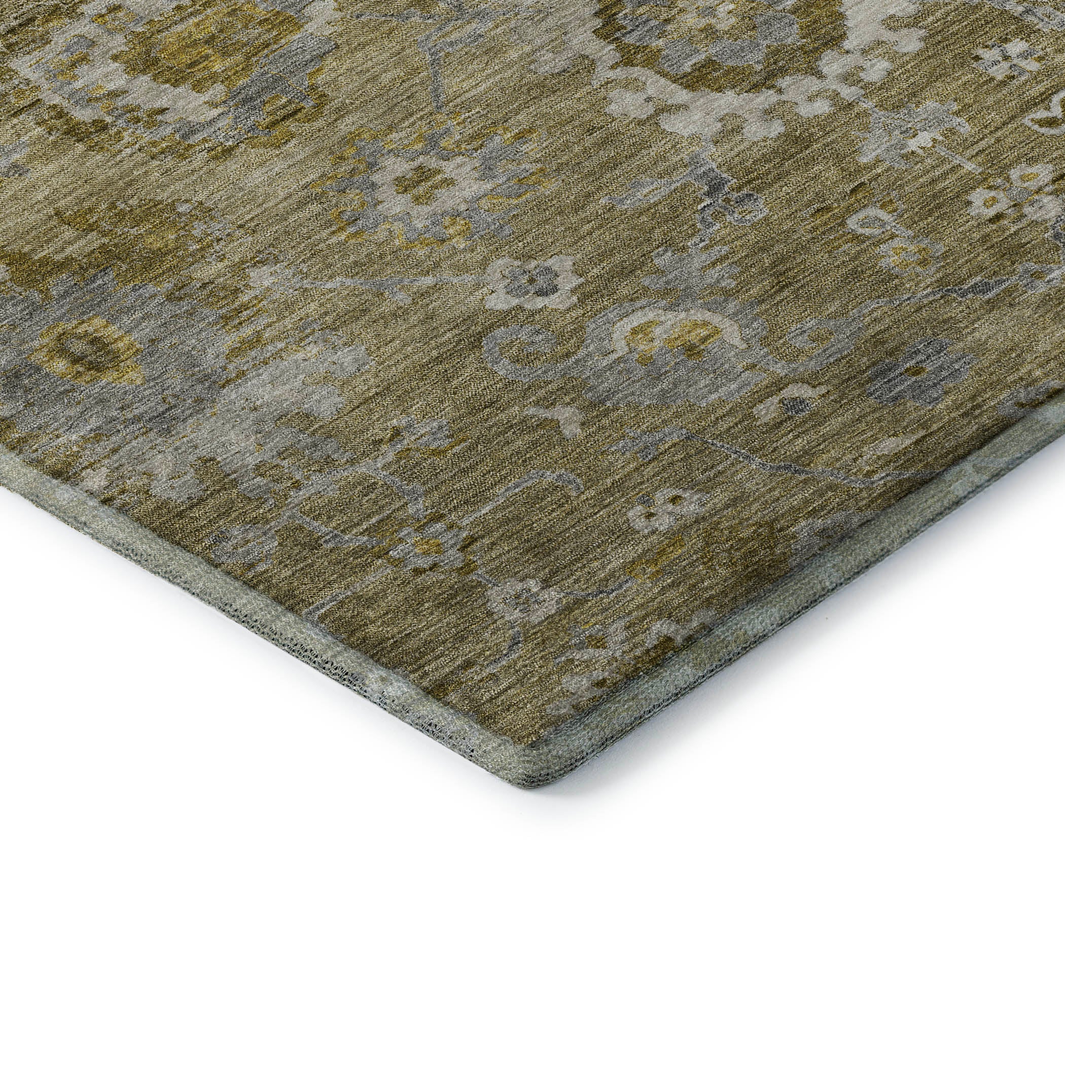 Prague Machine Washable Traditional Brown Rug 1'8" x 2'6" #shape_Rectangle