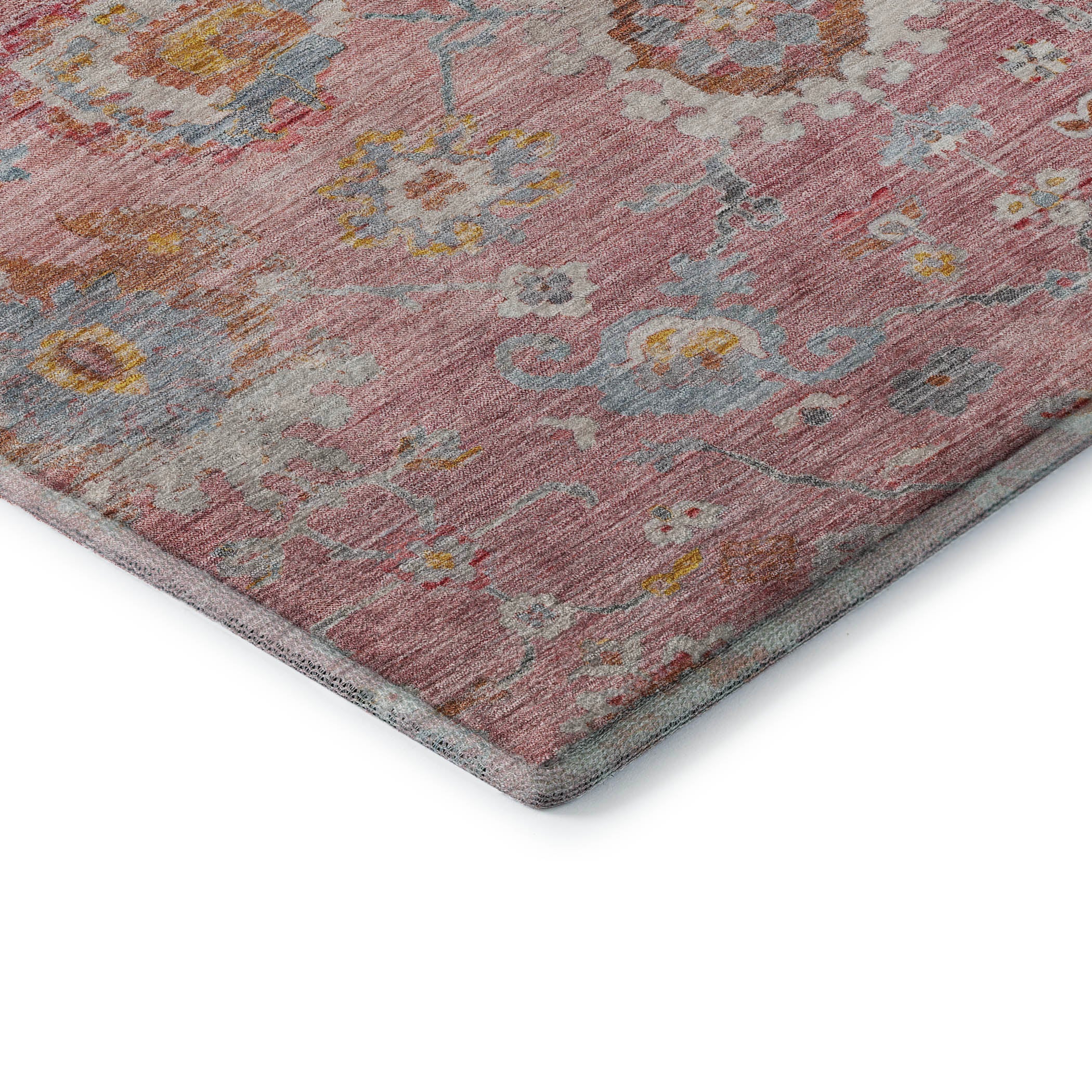 Prague Machine Washable Traditional Pink Rug 1'8" x 2'6" #shape_Rectangle