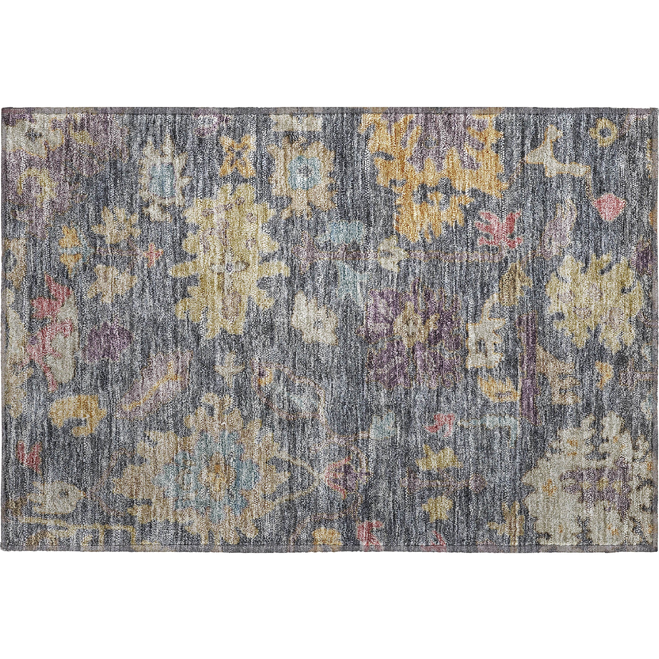 Dubrovnik Machine Washable Traditional Blue Rug 1'8" x 2'6" #shape_Rectangle