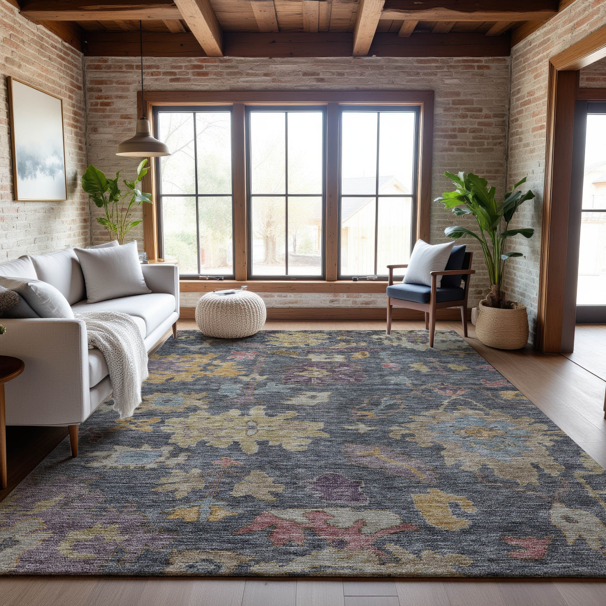 Dubrovnik Machine Washable Traditional Blue Rug 2'6" x 3'10" #shape_Rectangle