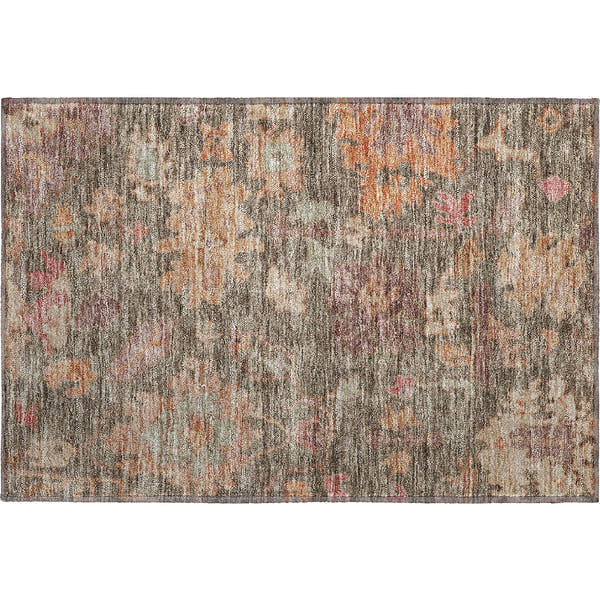 Dubrovnik Machine Washable Traditional Brown Rug 1'8" x 2'6"