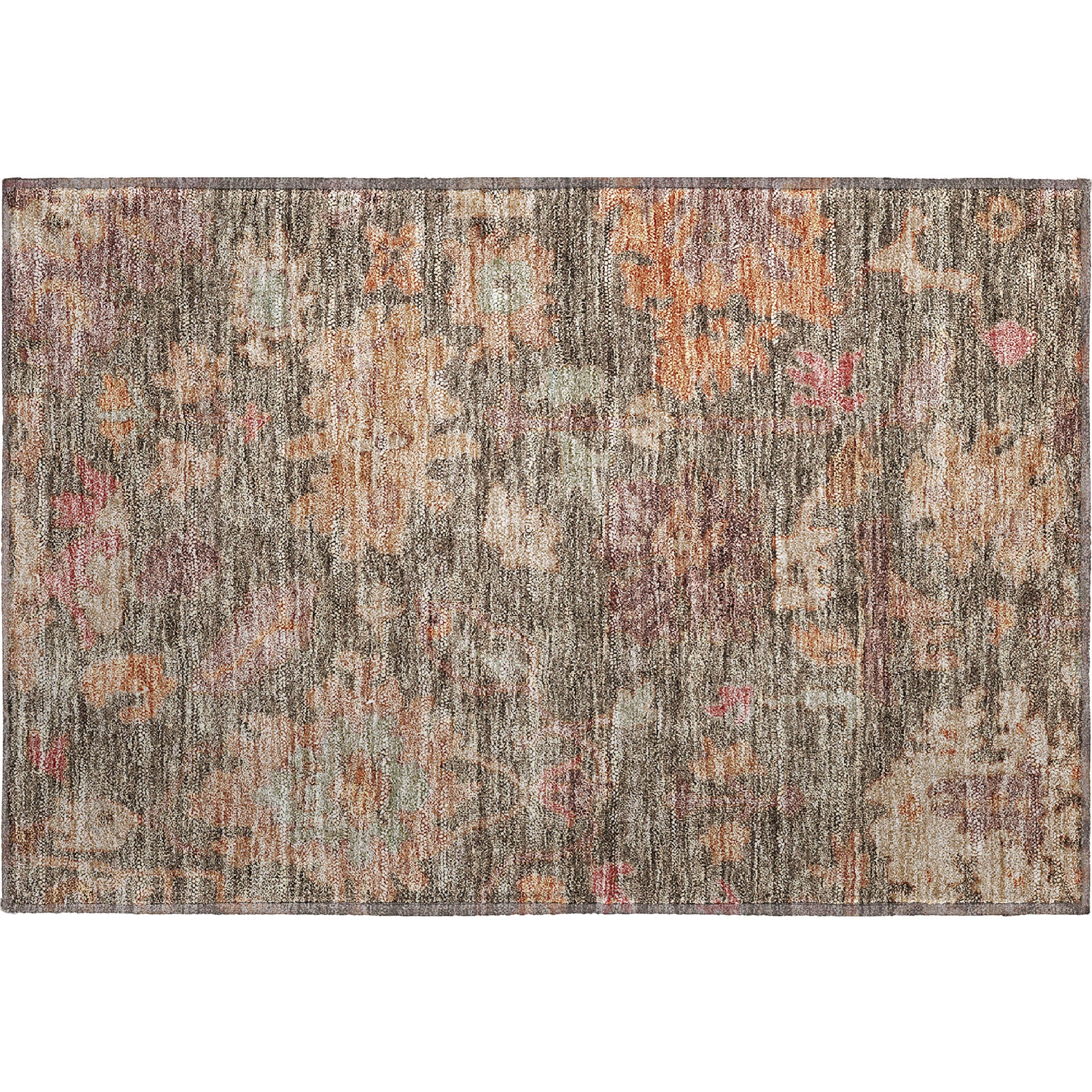 Dubrovnik Machine Washable Traditional Brown Rug 1'8" x 2'6" #shape_Rectangle
