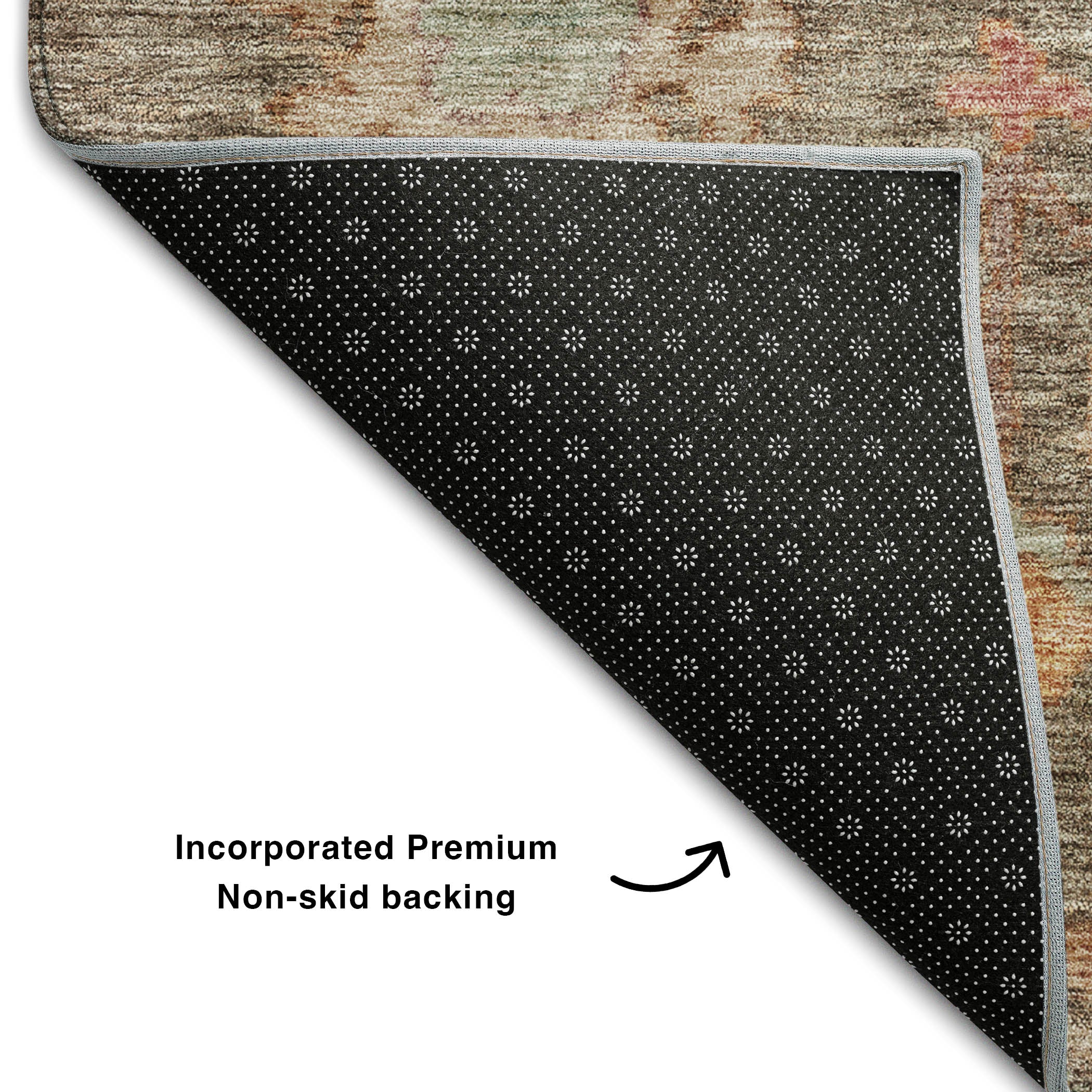 Dubrovnik Machine Washable Traditional Brown Rug 1'8" x 2'6" #shape_Rectangle