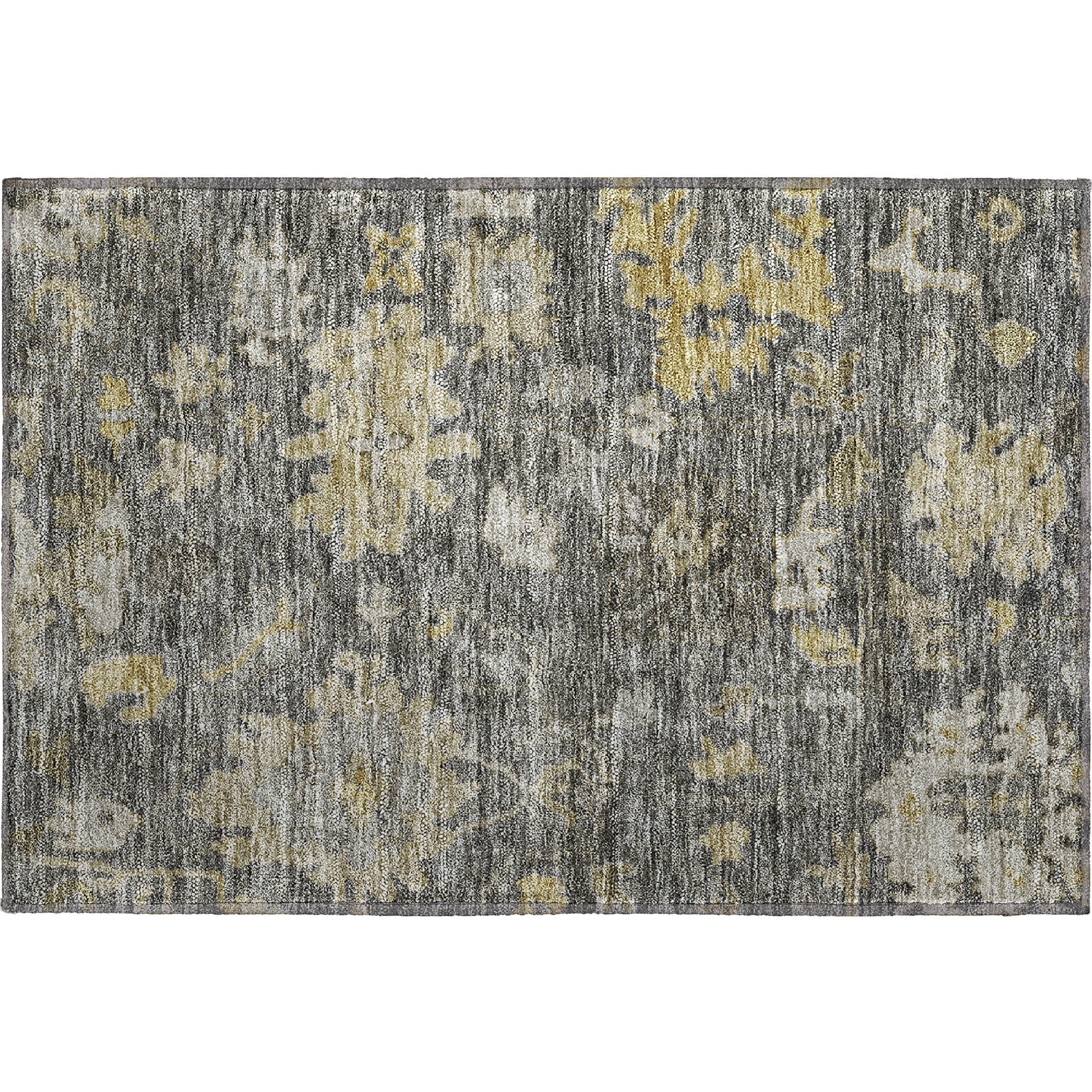 Dubrovnik Machine Washable Traditional Gray Rug 1'8" x 2'6" #shape_Rectangle
