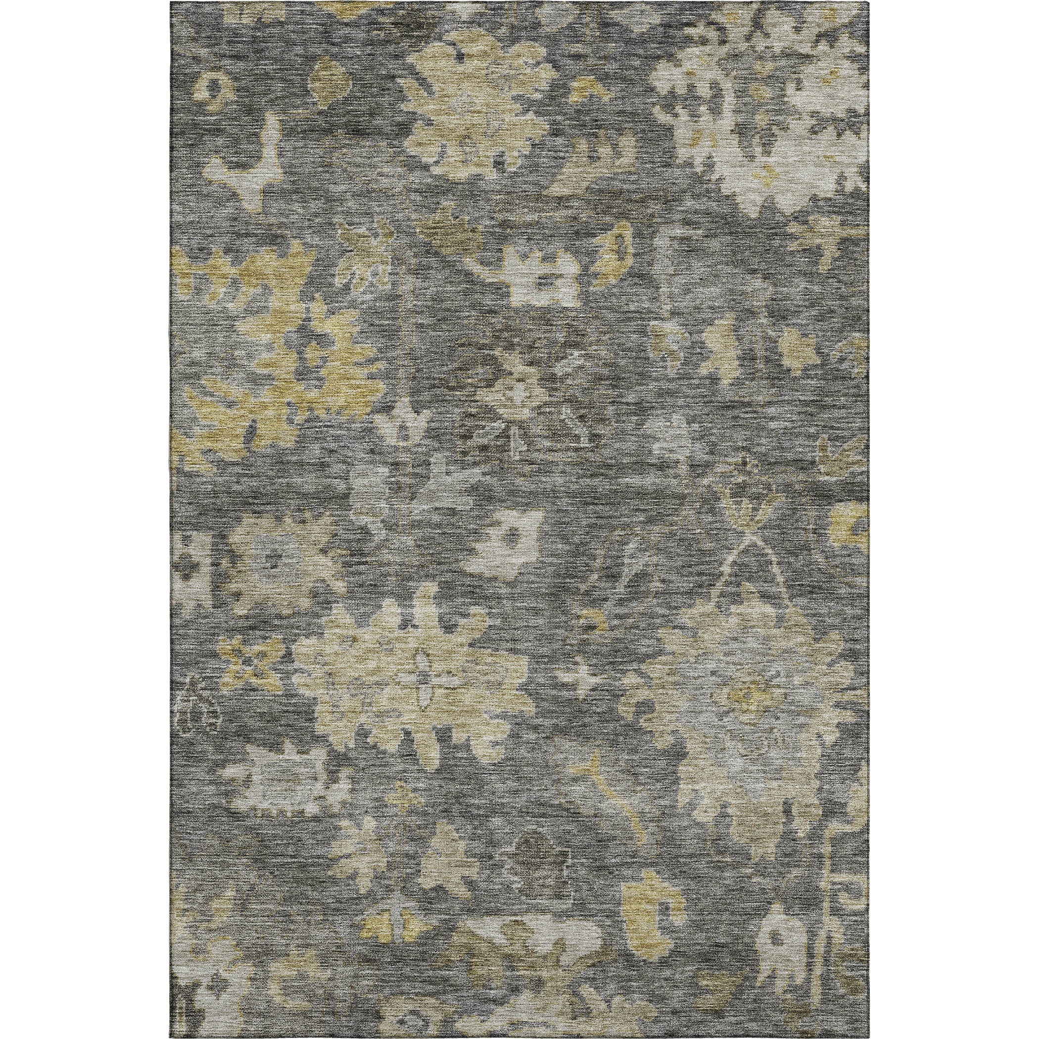 Dubrovnik Machine Washable Traditional Gray Rug 2'6" x 3'10" #shape_Rectangle