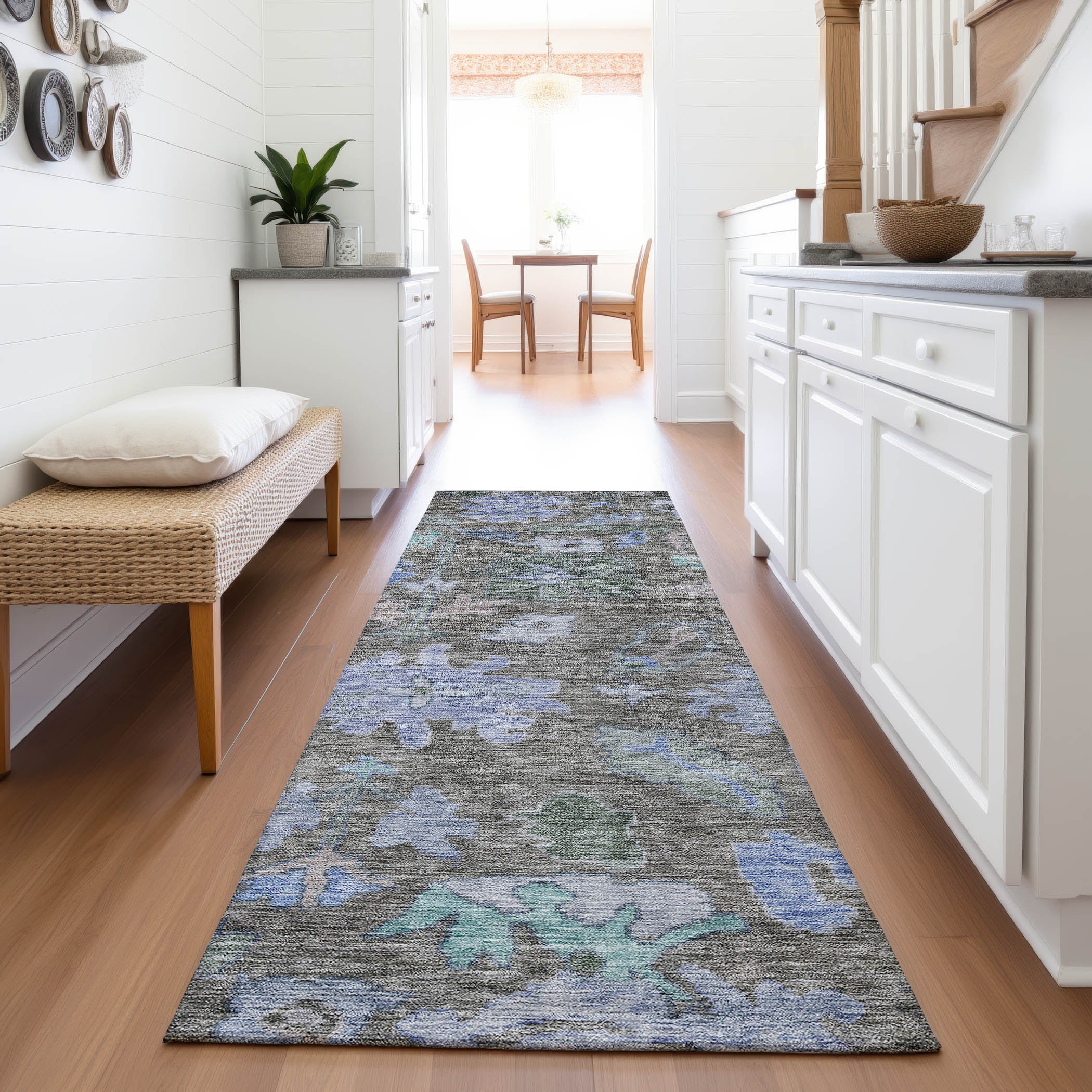 Dubrovnik Machine Washable Traditional Taupe Brown Rug 2'3" x 7'6" #shape_Runner
