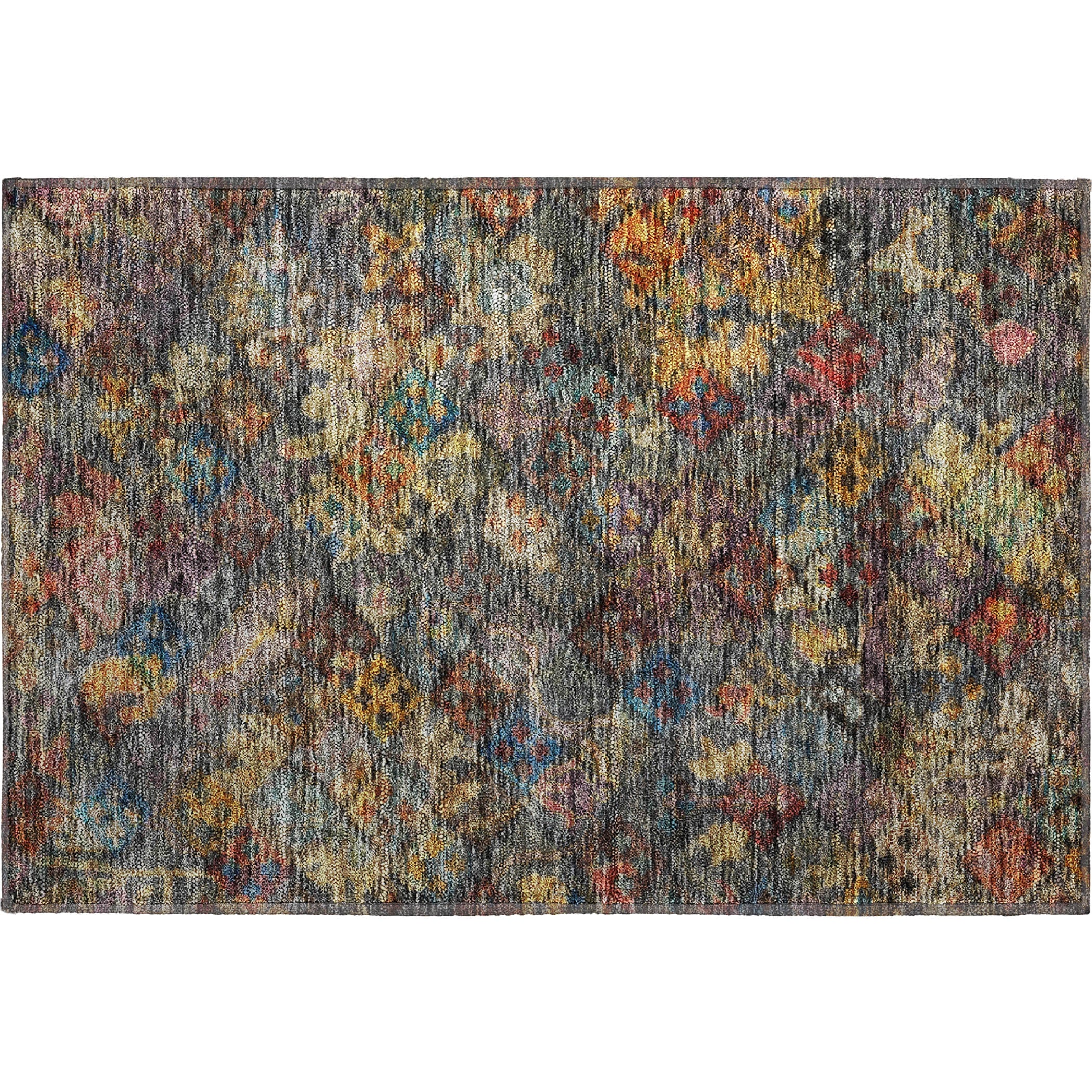 Mostar Machine Washable Traditional Gray Rug 1'8" x 2'6" #shape_Rectangle