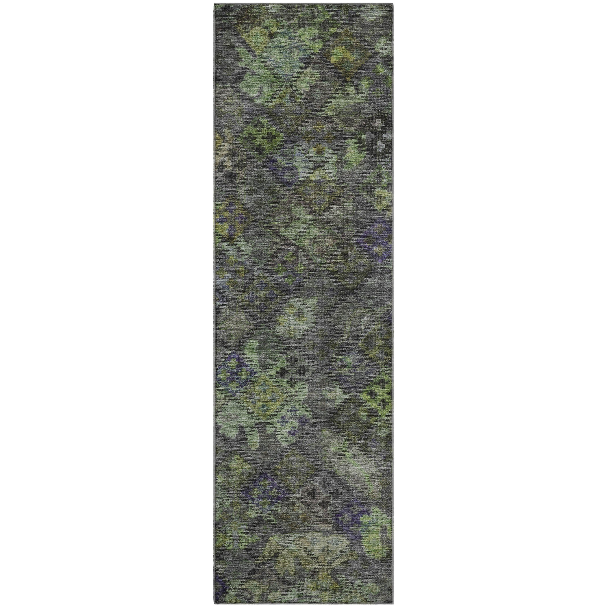 Mostar Machine Washable Traditional Green Rug 2'3" x 7'6" #shape_Runner