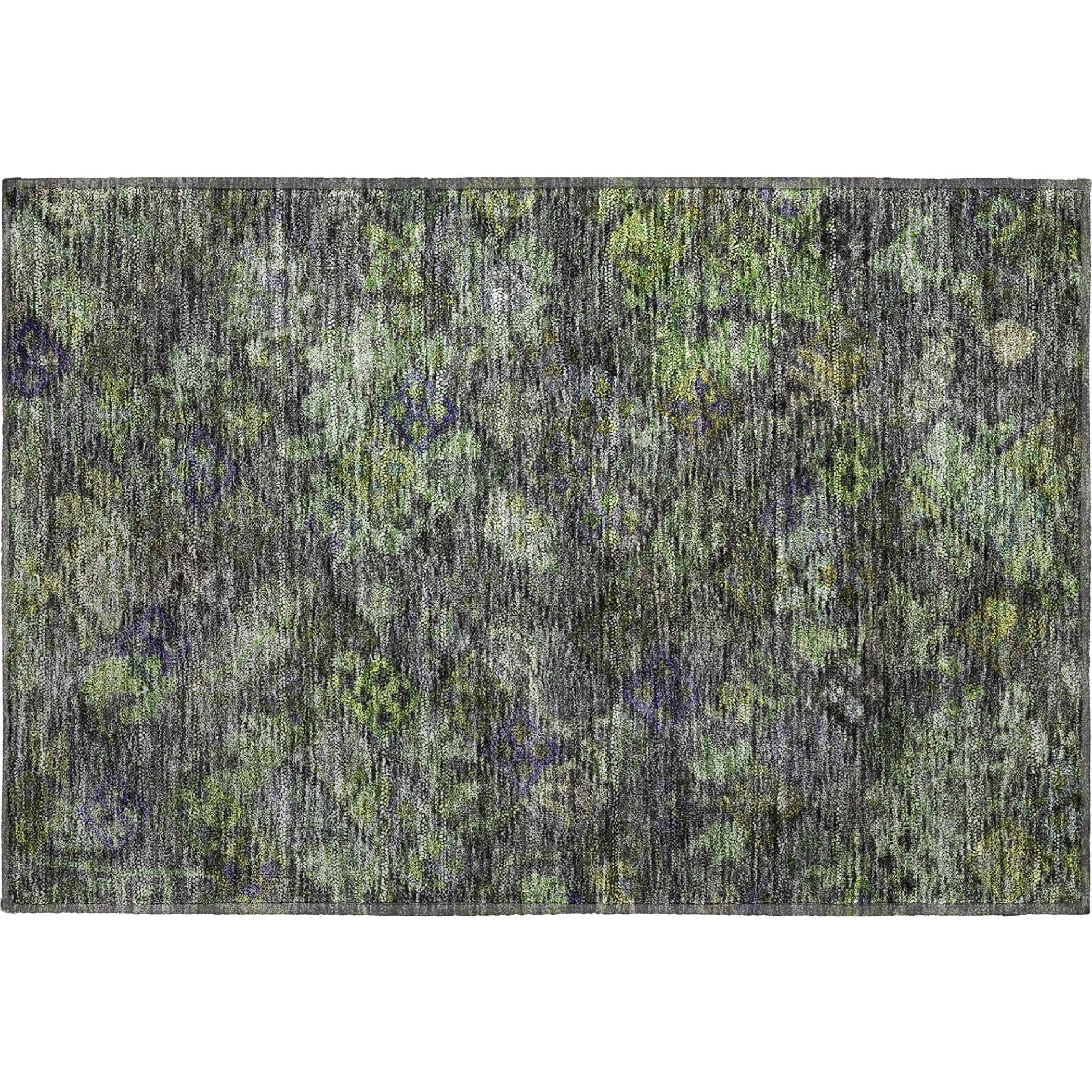 Mostar Machine Washable Traditional Green Rug 1'8" x 2'6" #shape_Rectangle