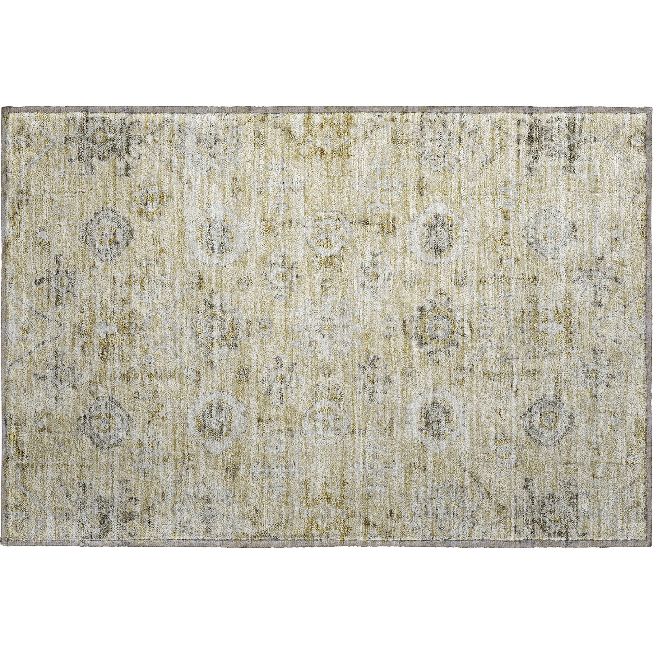 Bogota Machine Washable Traditional Beige Brown Rug 1'8" x 2'6" #shape_Rectangle
