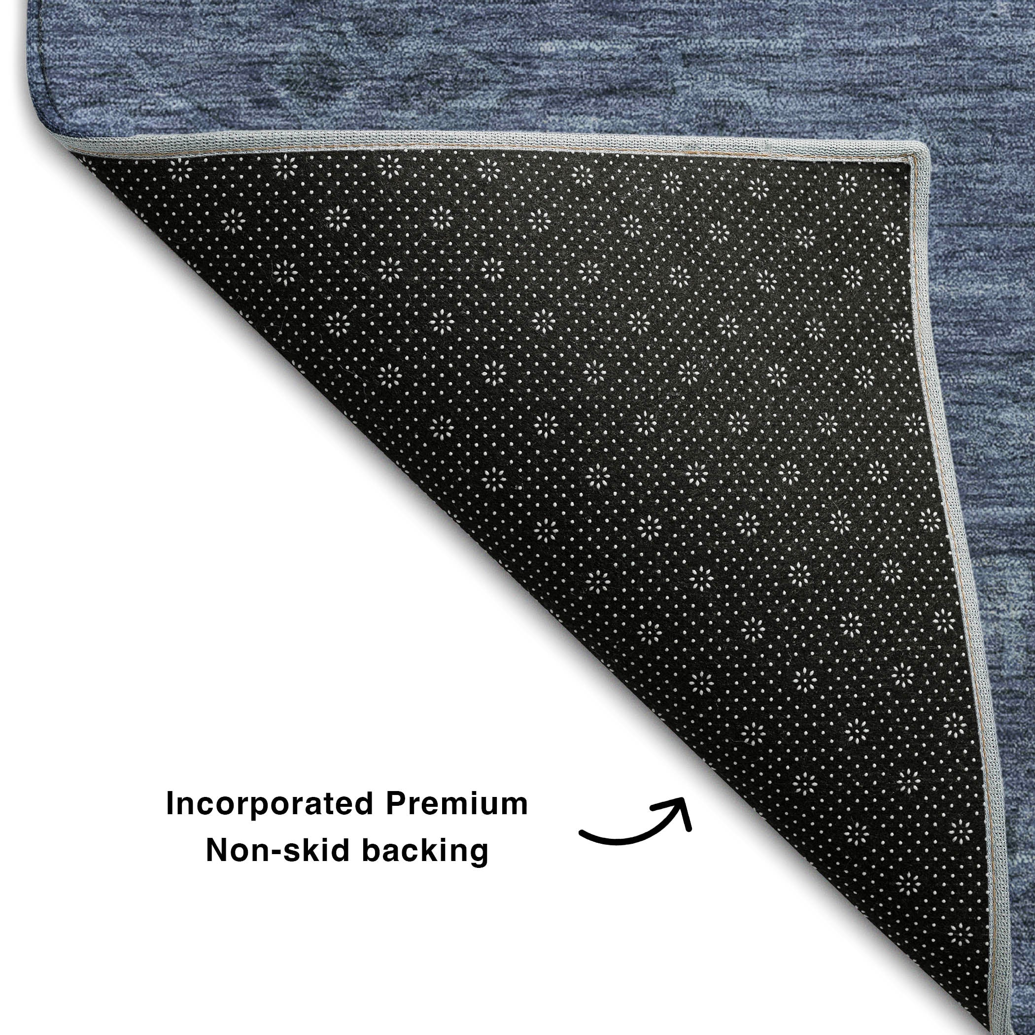 Salzburg Machine Washable Traditional Navy Blue Rug 1'8" x 2'6" #shape_Rectangle