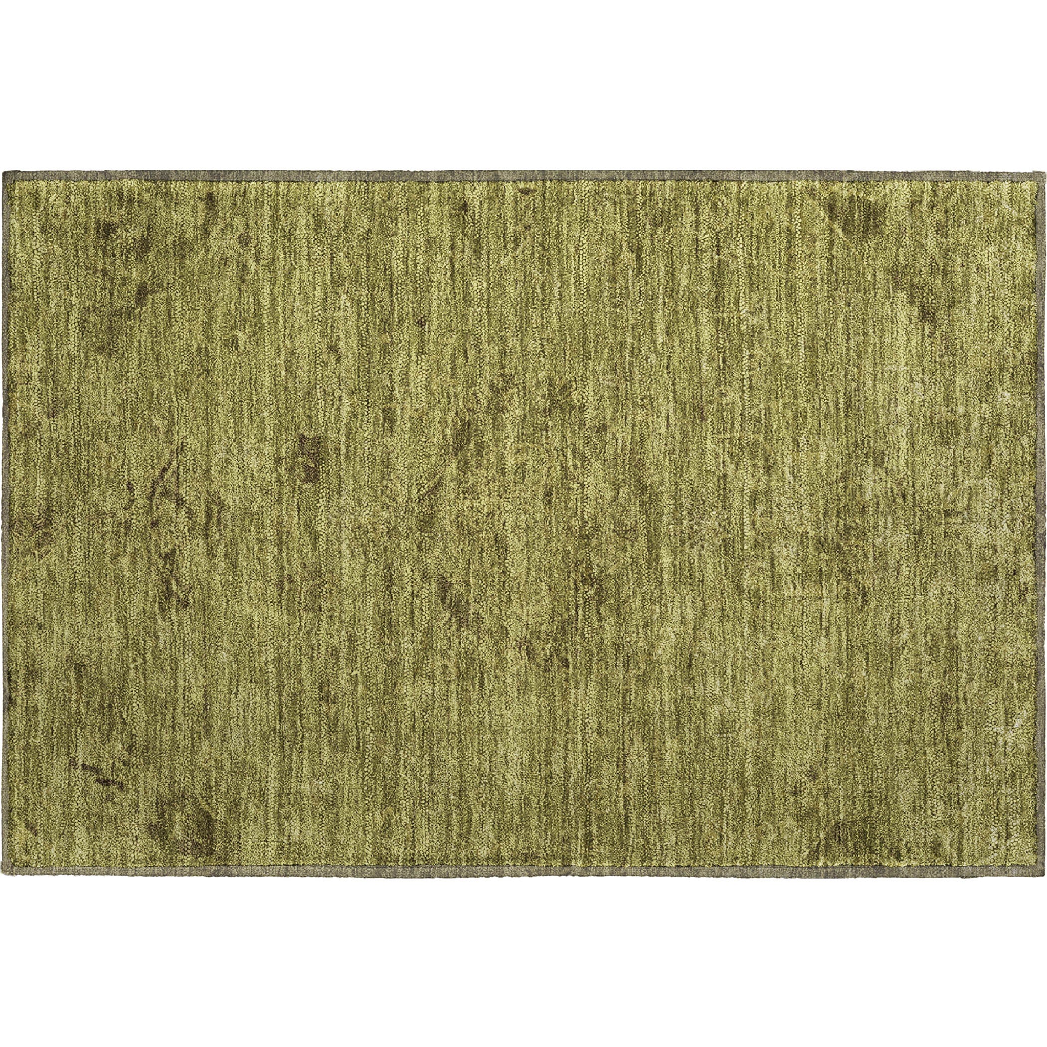 Salzburg Machine Washable Traditional Olive Green Rug 1'8" x 2'6" #shape_Rectangle