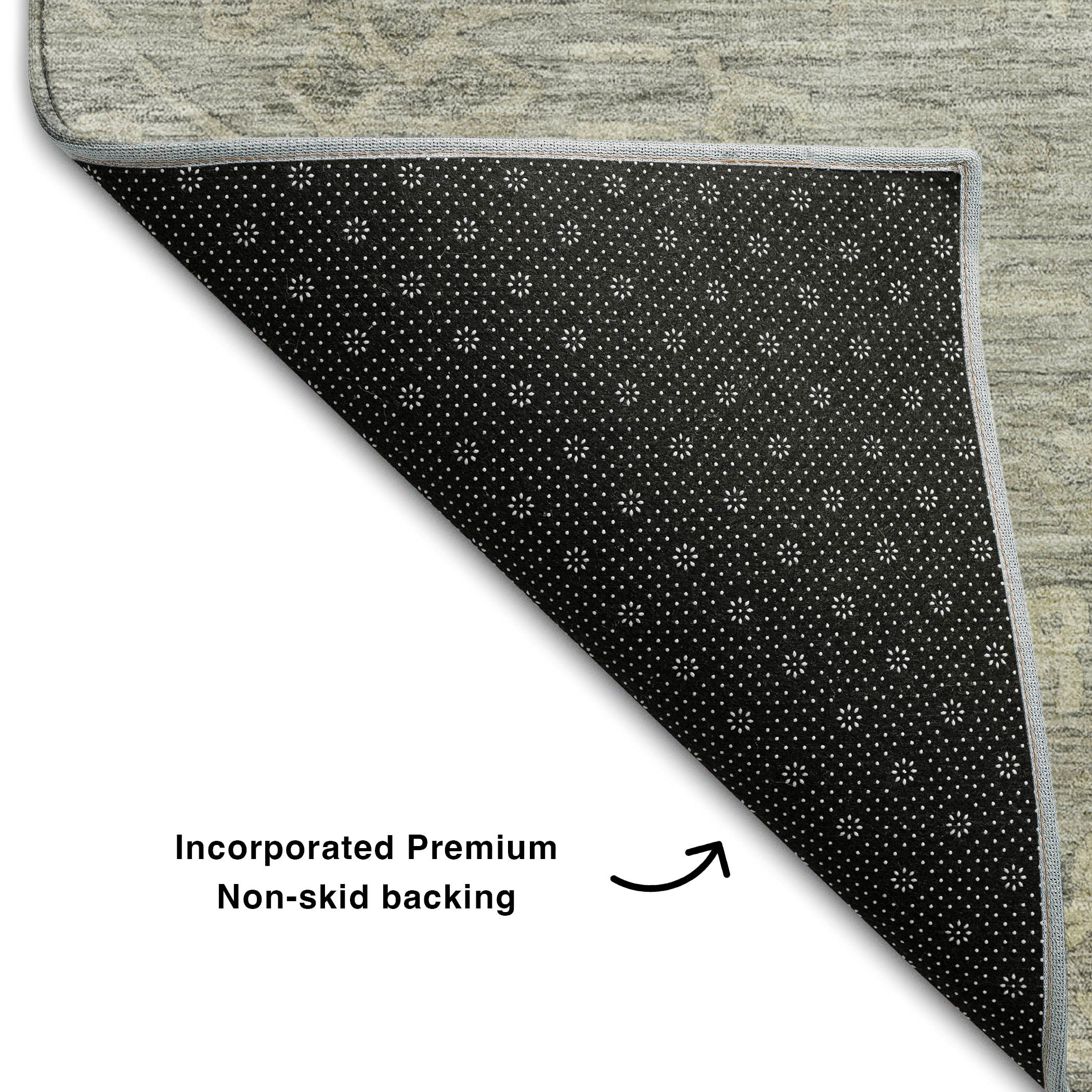 Salzburg Machine Washable Traditional Pewter Gray Rug 1'8" x 2'6" #shape_Rectangle