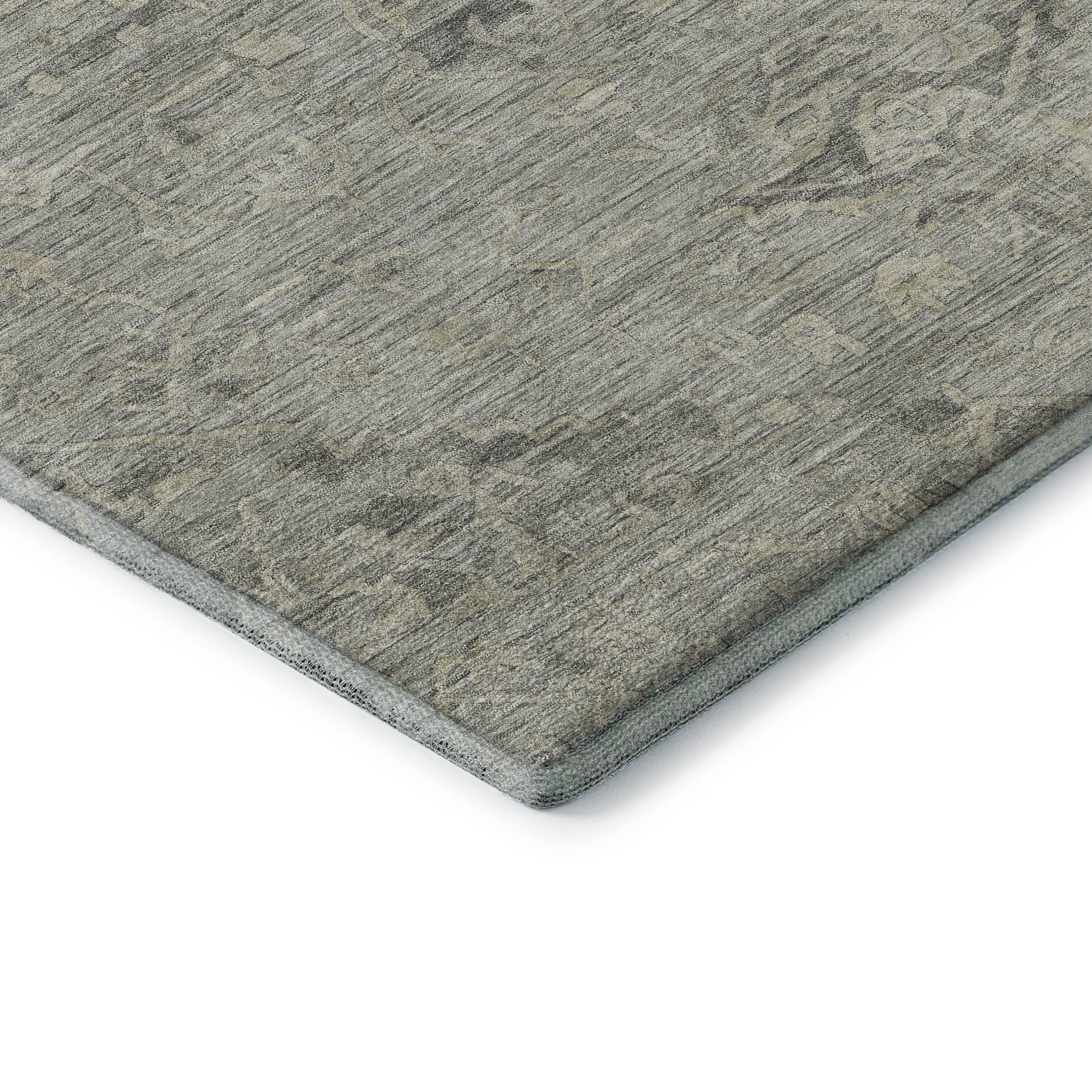 Salzburg Machine Washable Traditional Pewter Gray Rug 1'8" x 2'6" #shape_Rectangle