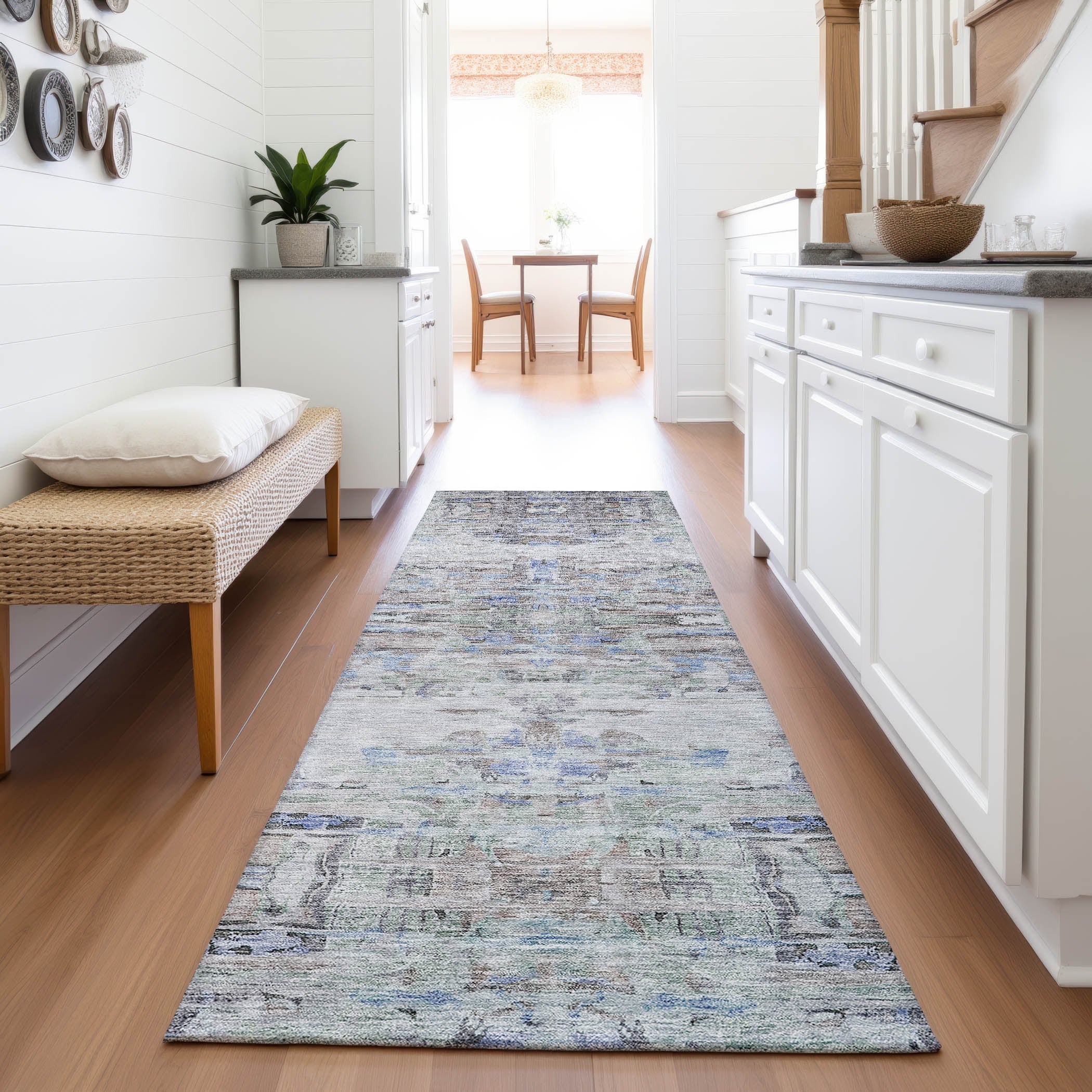 Lucerne Machine Washable Transitional Taupe Brown Rug 2'3" x 7'6" #shape_Runner