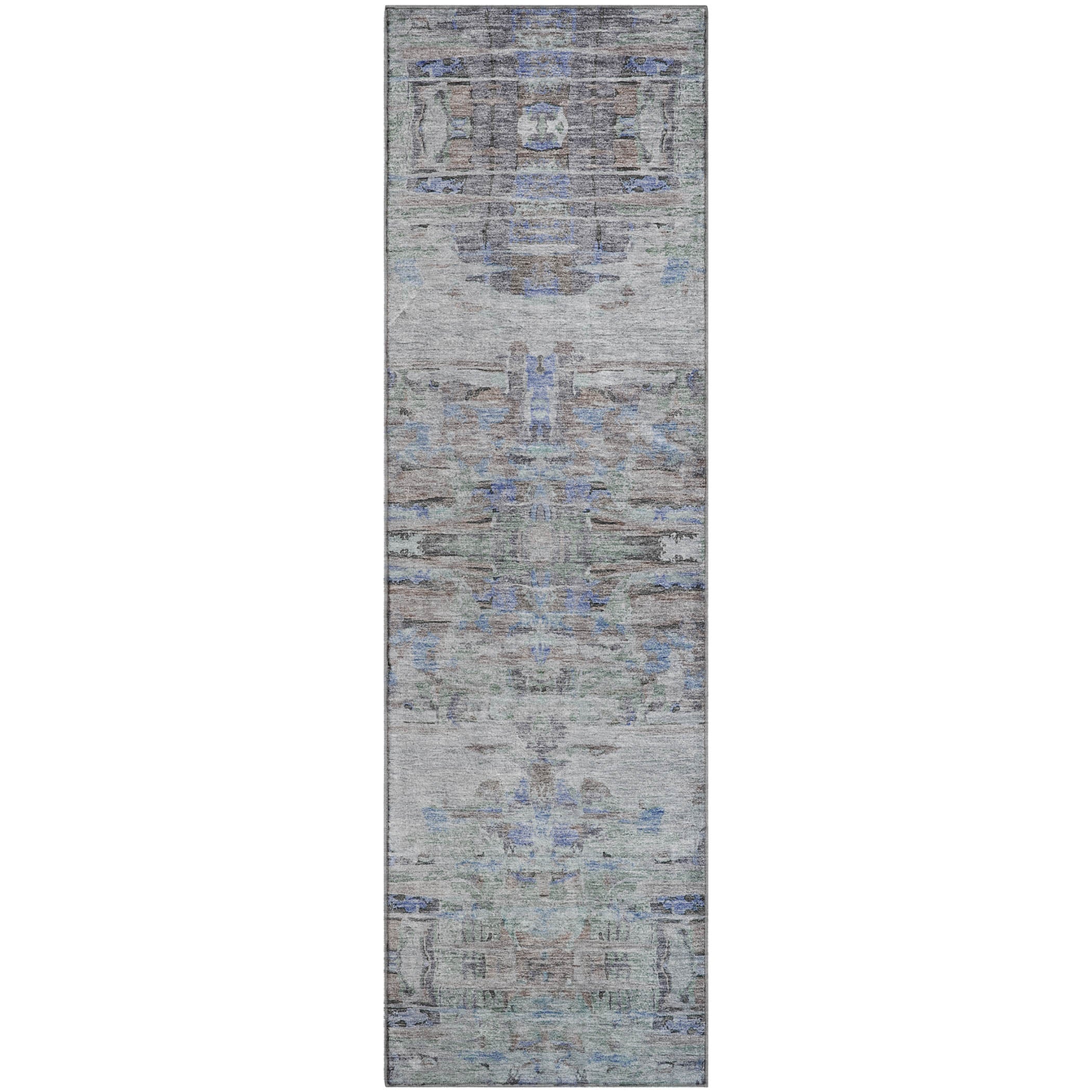 Lucerne Machine Washable Transitional Taupe Brown Rug 2'3" x 7'6" #shape_Runner