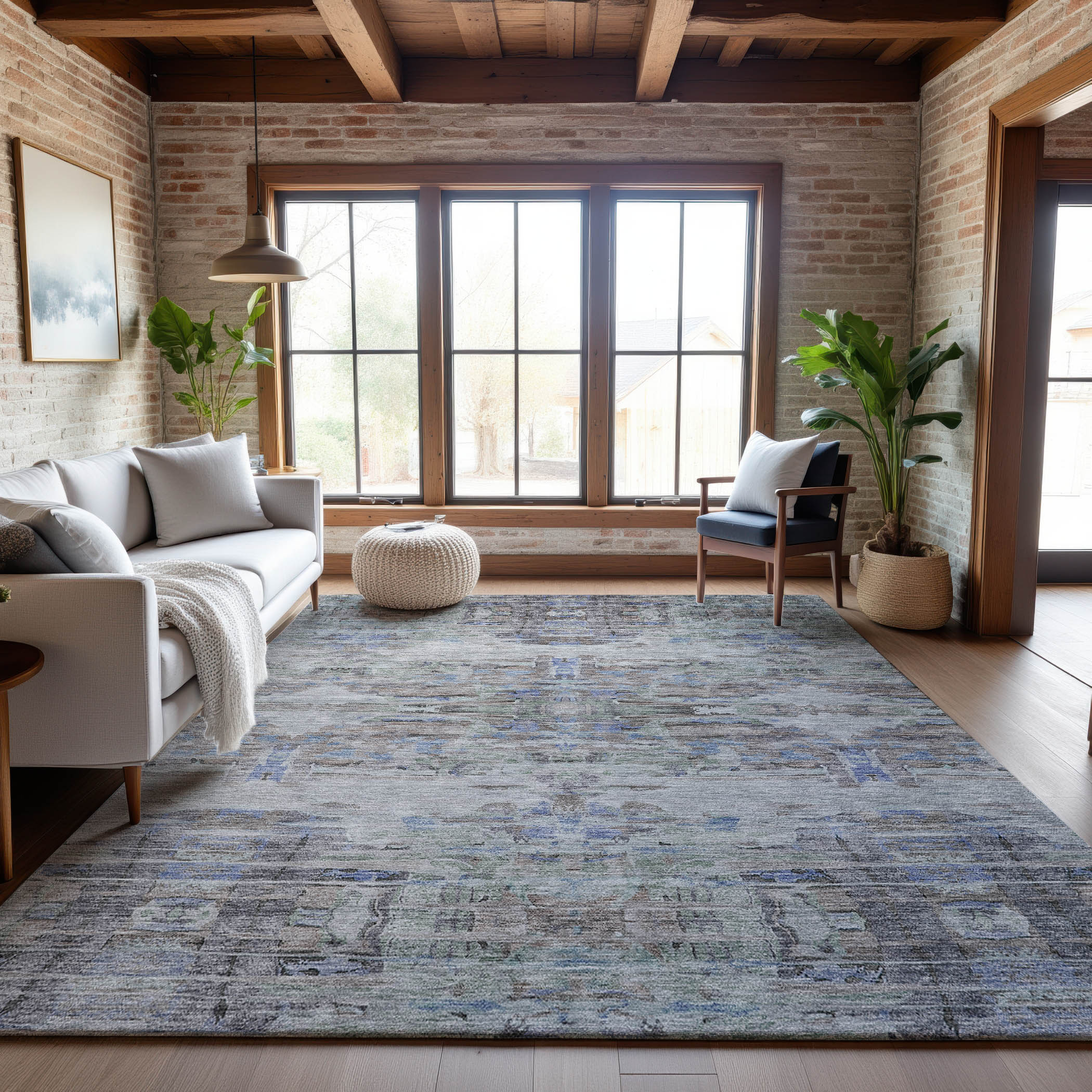 Lucerne Machine Washable Transitional Taupe Brown Rug 2'6" x 3'10" #shape_Rectangle