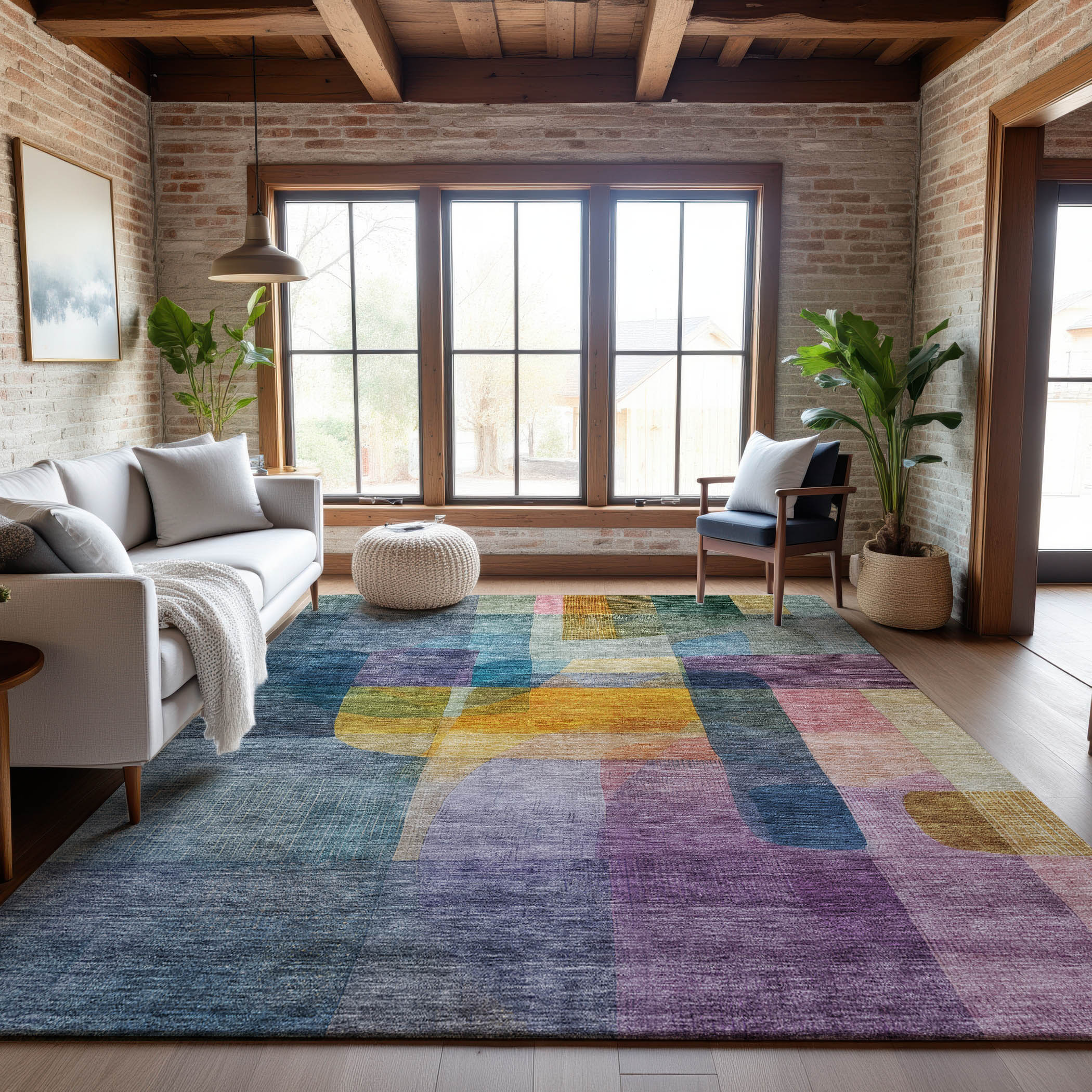 Marrakech Machine Washable Transitional Blue Rug 2'6" x 3'10" #shape_Rectangle