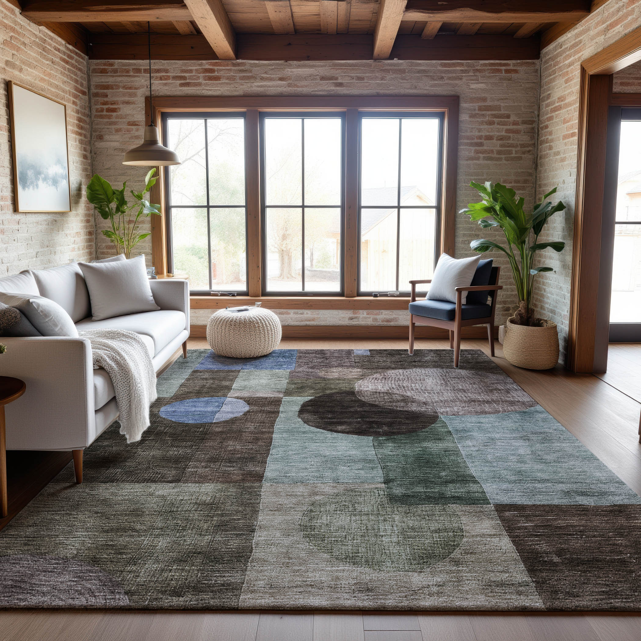 Lucerne Machine Washable Transitional Brown Rug 2'6" x 3'10" #shape_Rectangle