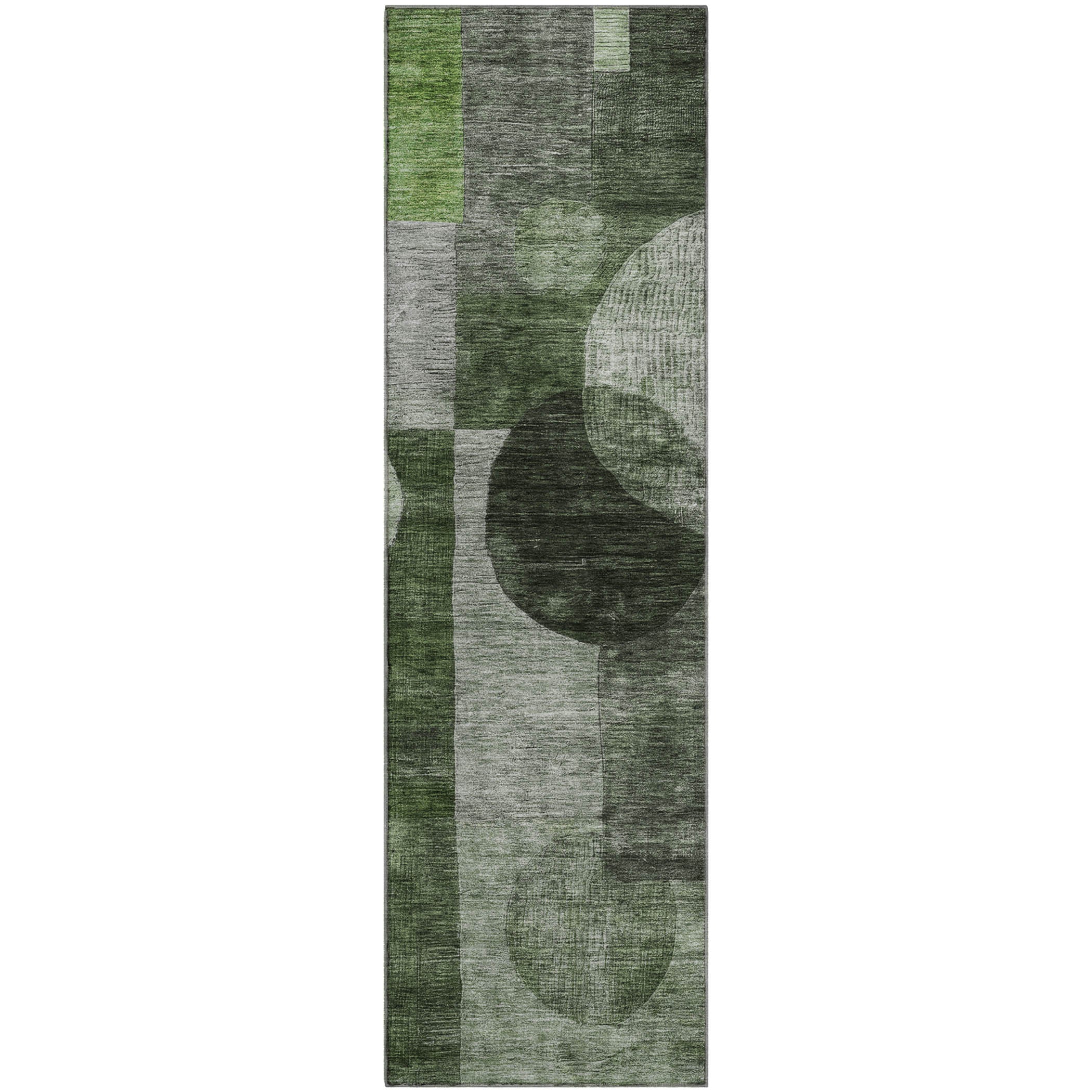 Lucerne Machine Washable Transitional Fern Green Rug 2'3" x 7'6" #shape_Runner